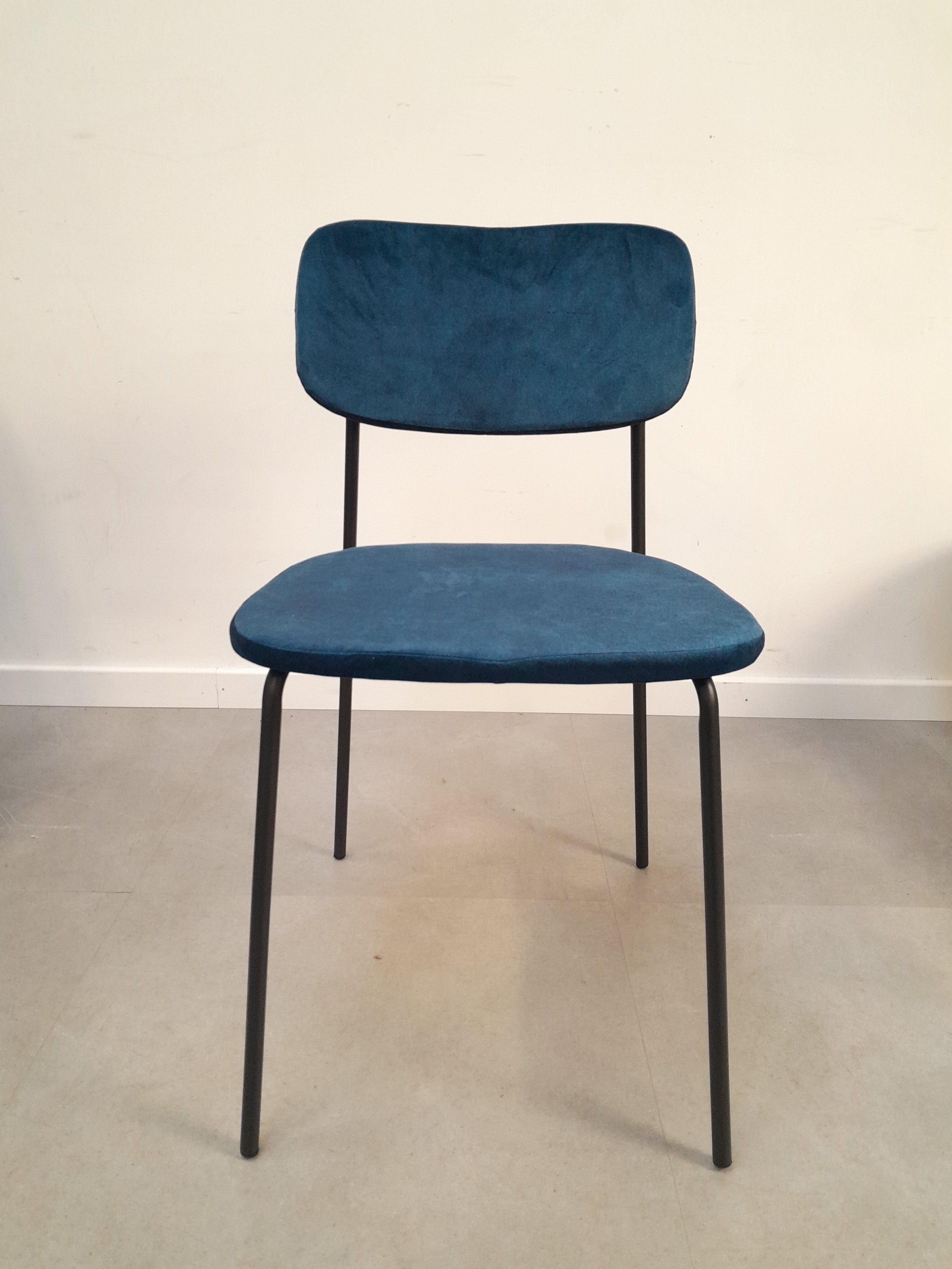 Blue velvet dining chair NEW