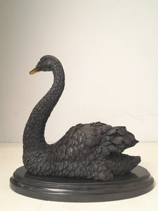 Bronze Swan on marble foot
