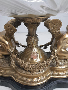 Cristal tray with bronze angels
