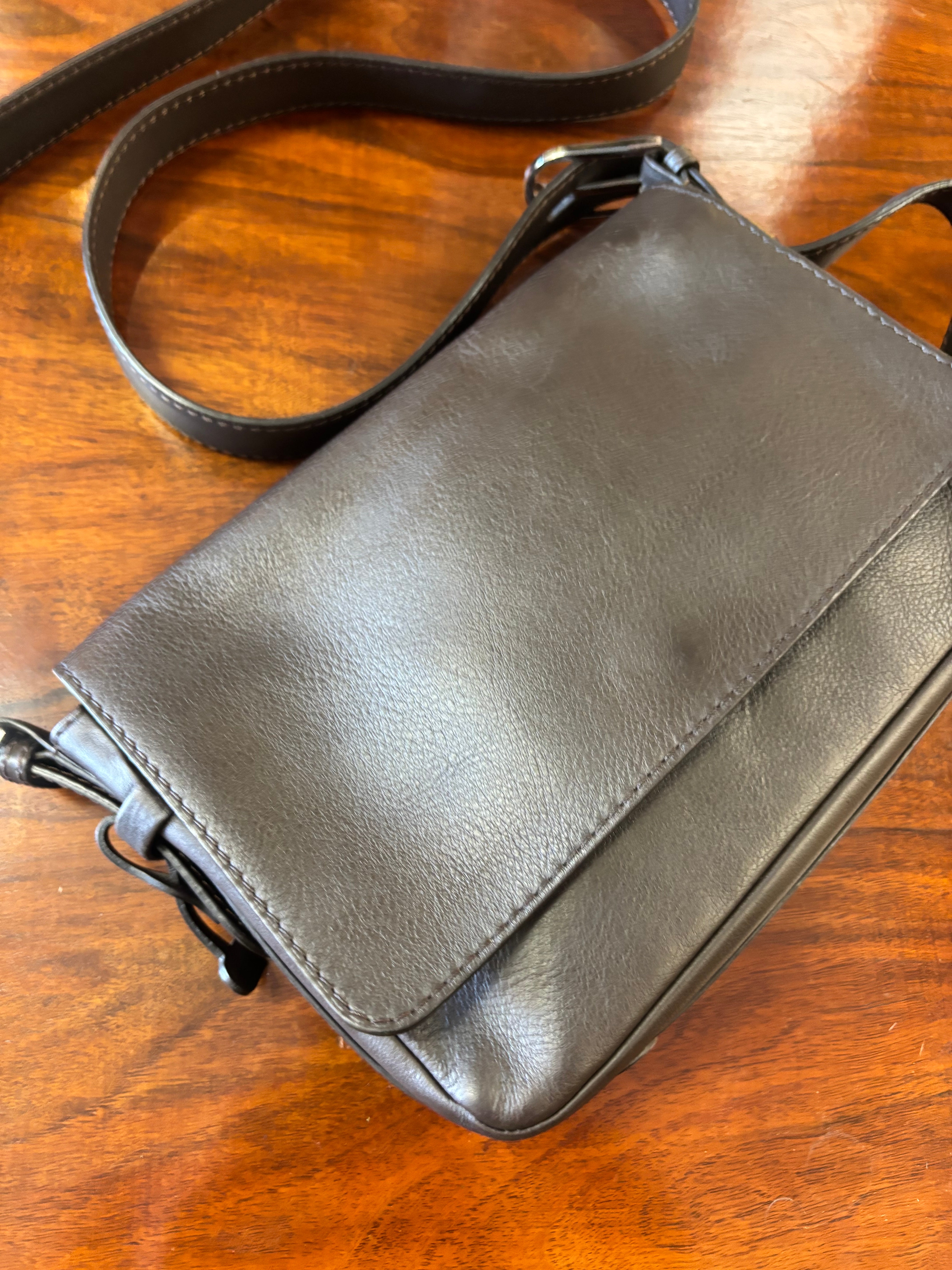 Delvaux Calf Souplé Brown Crossbody Bag