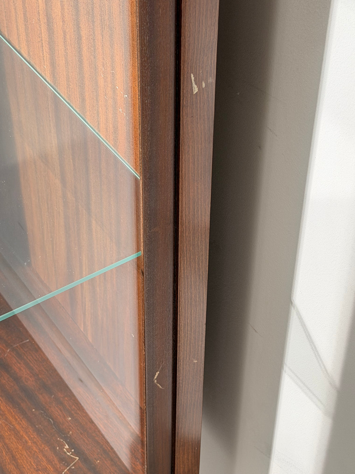 Louis XVI Style Glass Display Cabinet with Decorative Metal Mounts