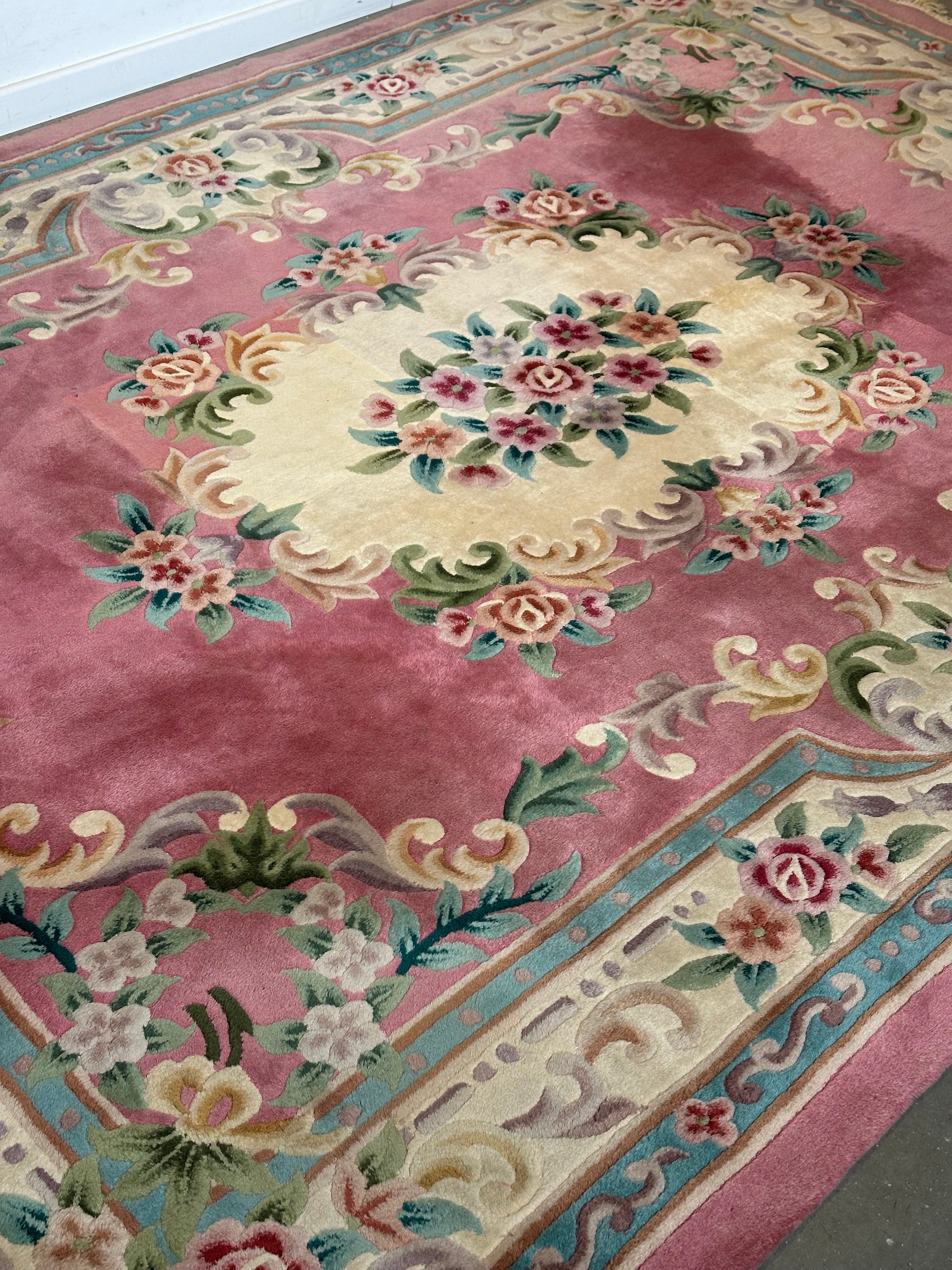 Tapis floral tufté à la main de Tianjin, Chine