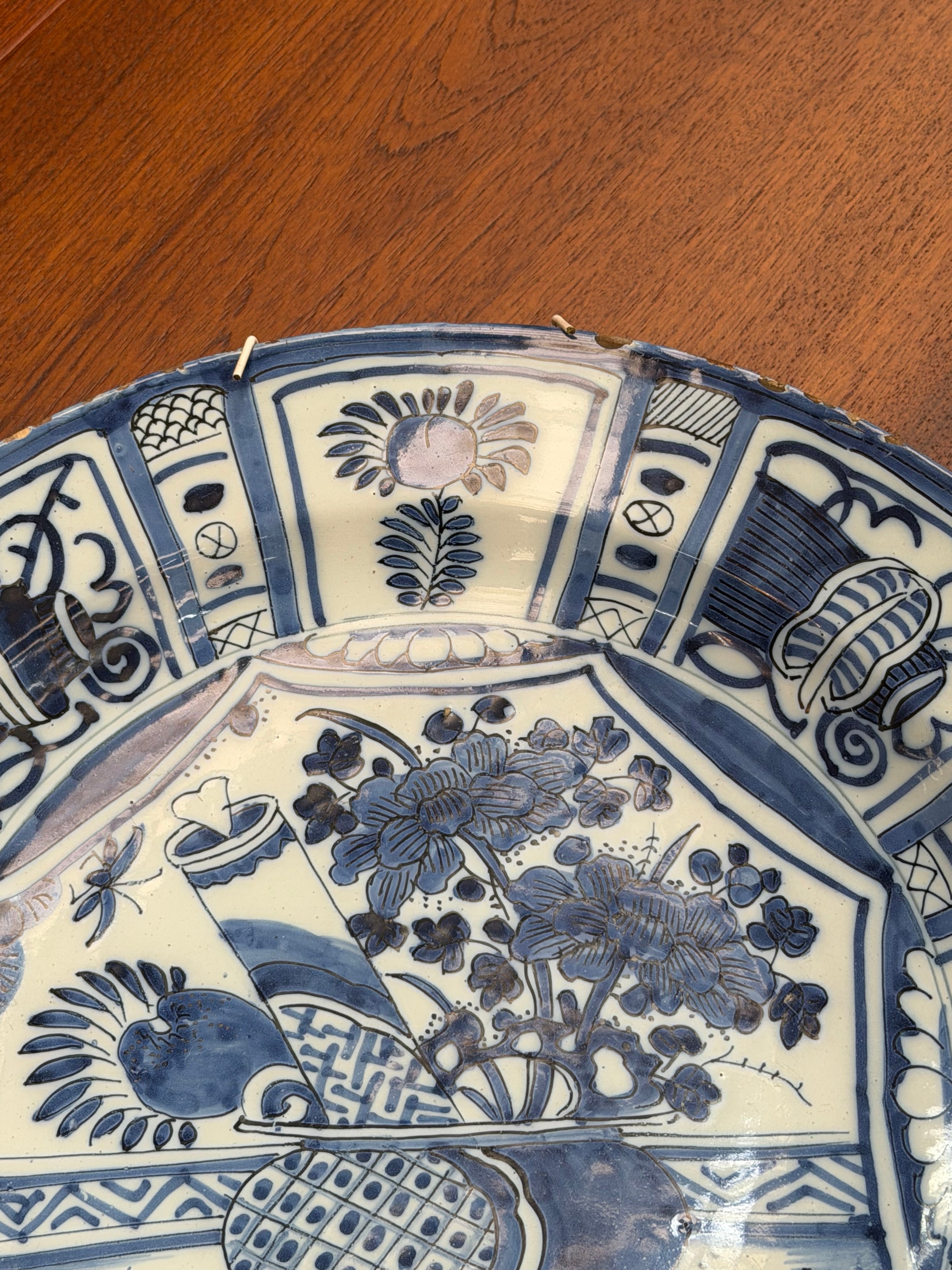 Antique Delft Faience Charger Plate – 17th Century