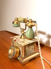 Vintage Onyx & Brass Rotary Telephone