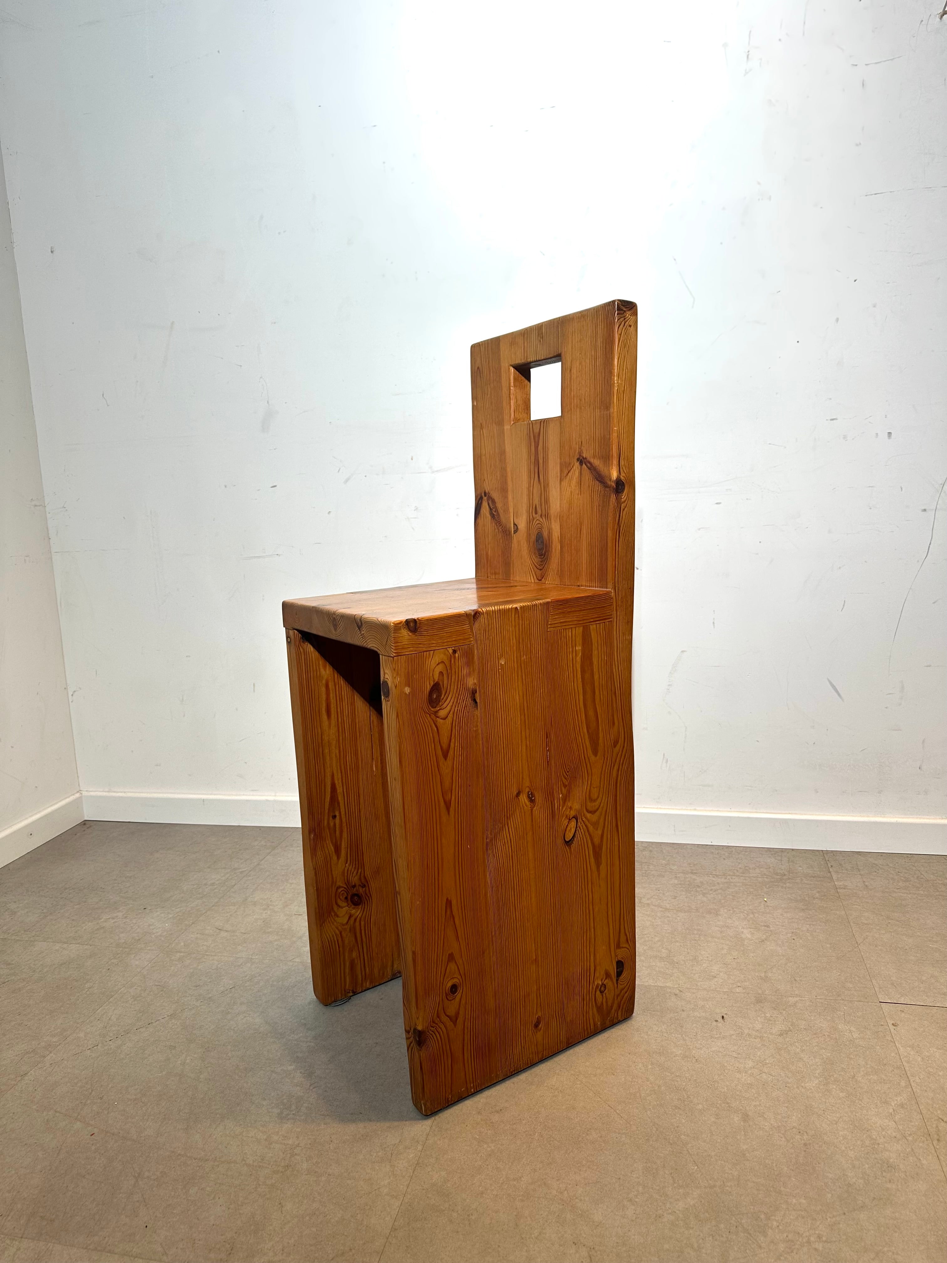 Set of 3 Brutalist Bar Stools, 1970s