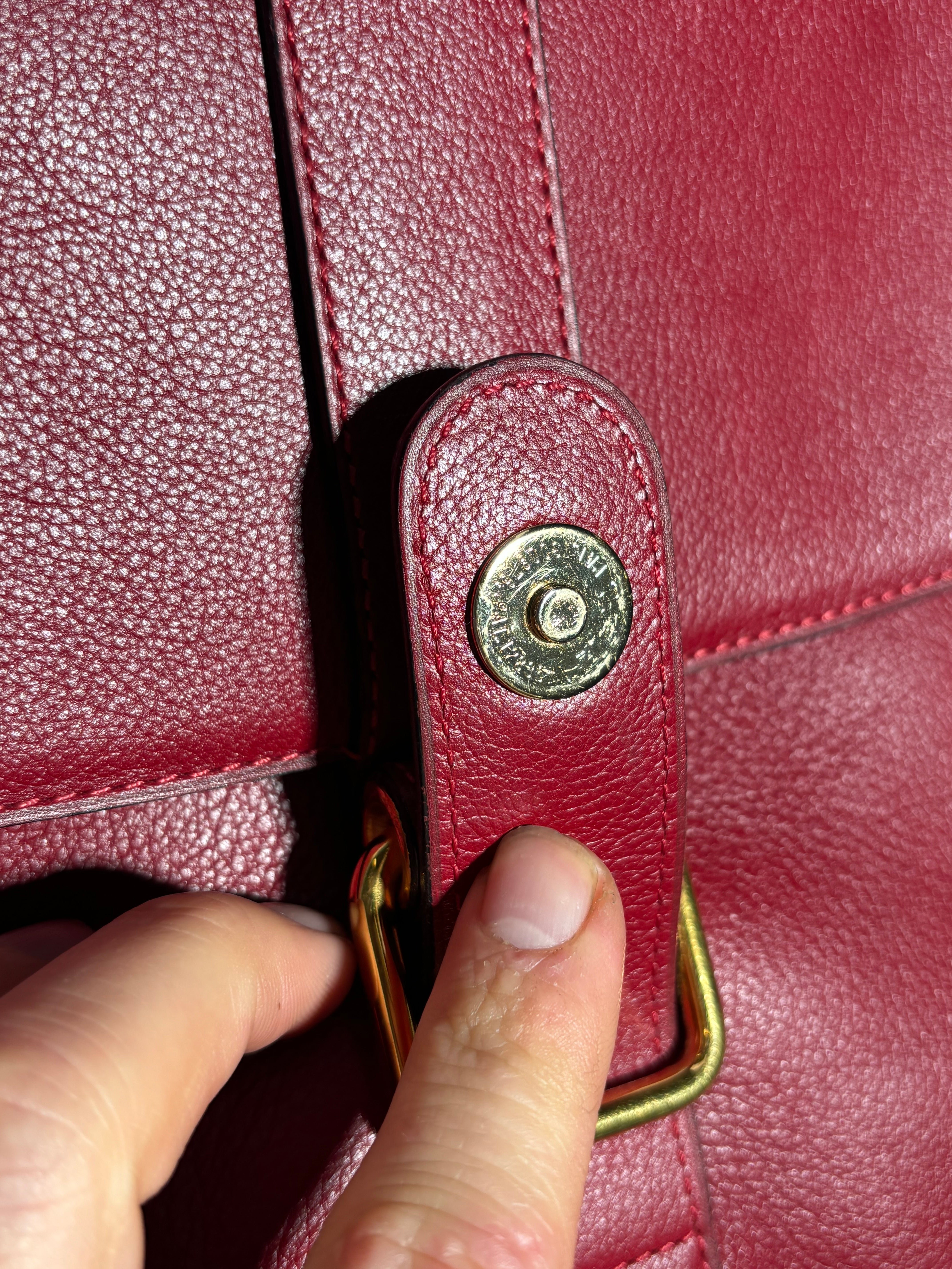 Delvaux red leather shoulder Bag