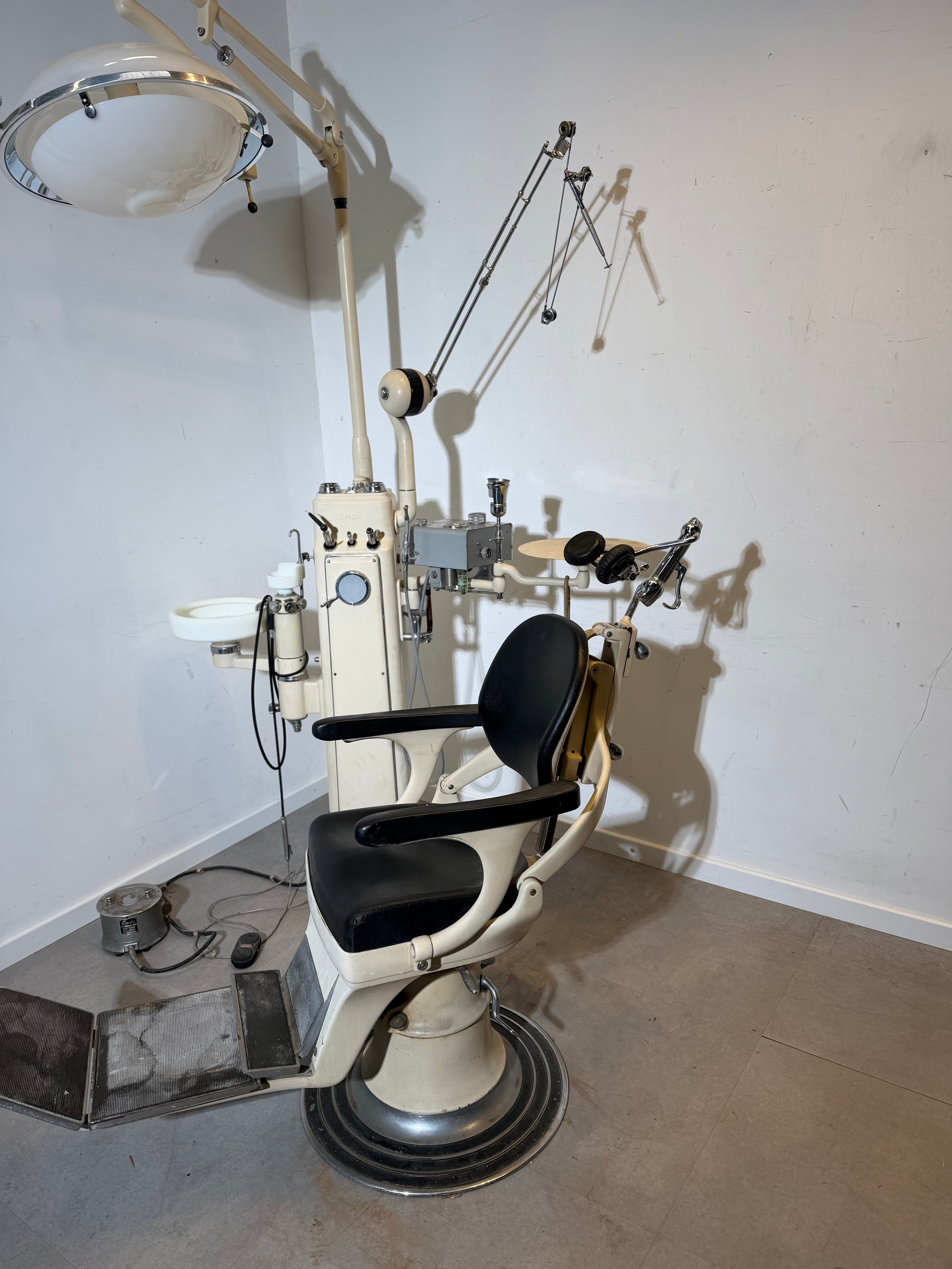 Antique 1930’s Dental Chair by EMDA with Full Instrument Set