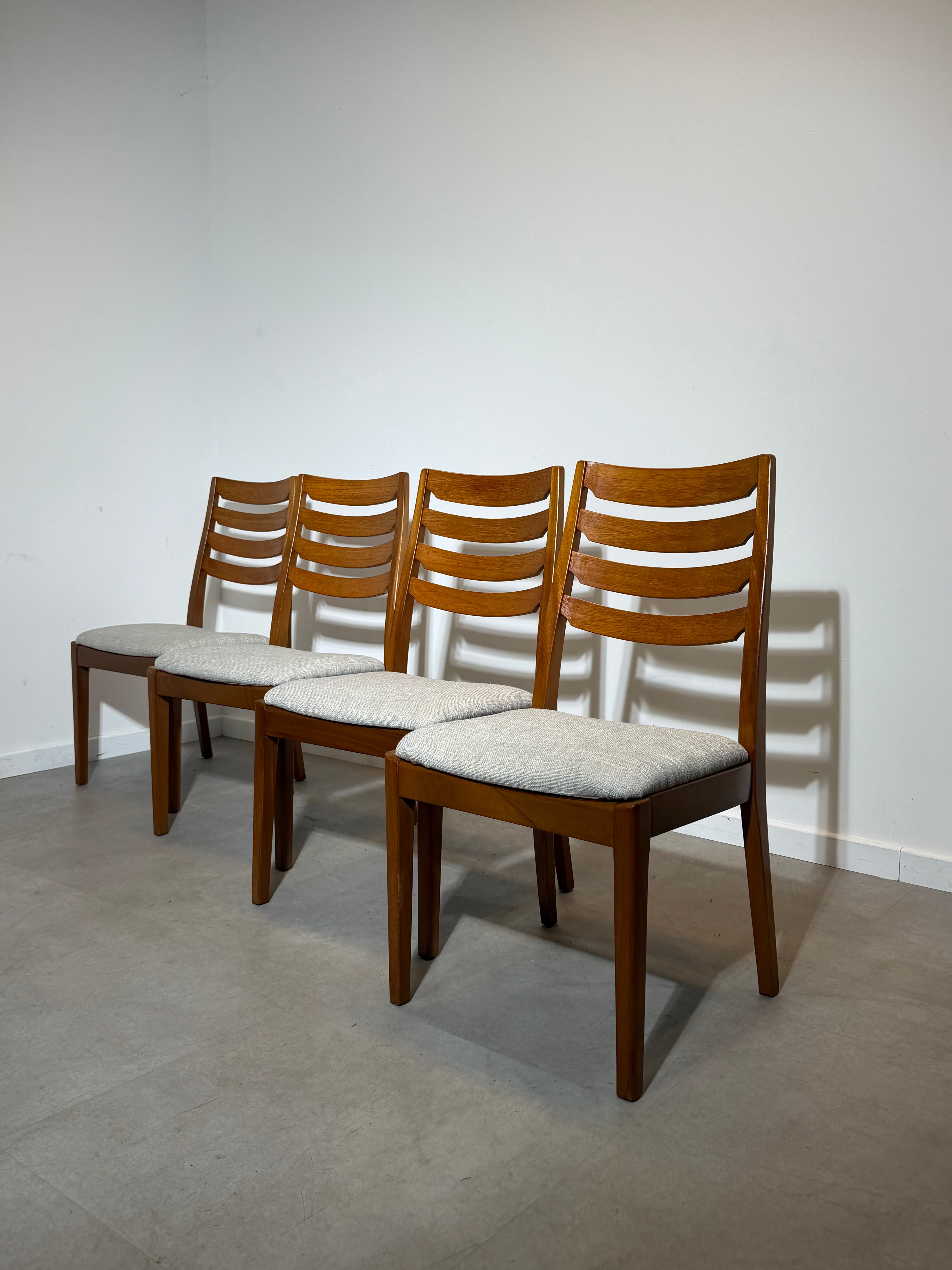 Set of Four Nathan Teak Dining Chairs – Mid-Century Modern