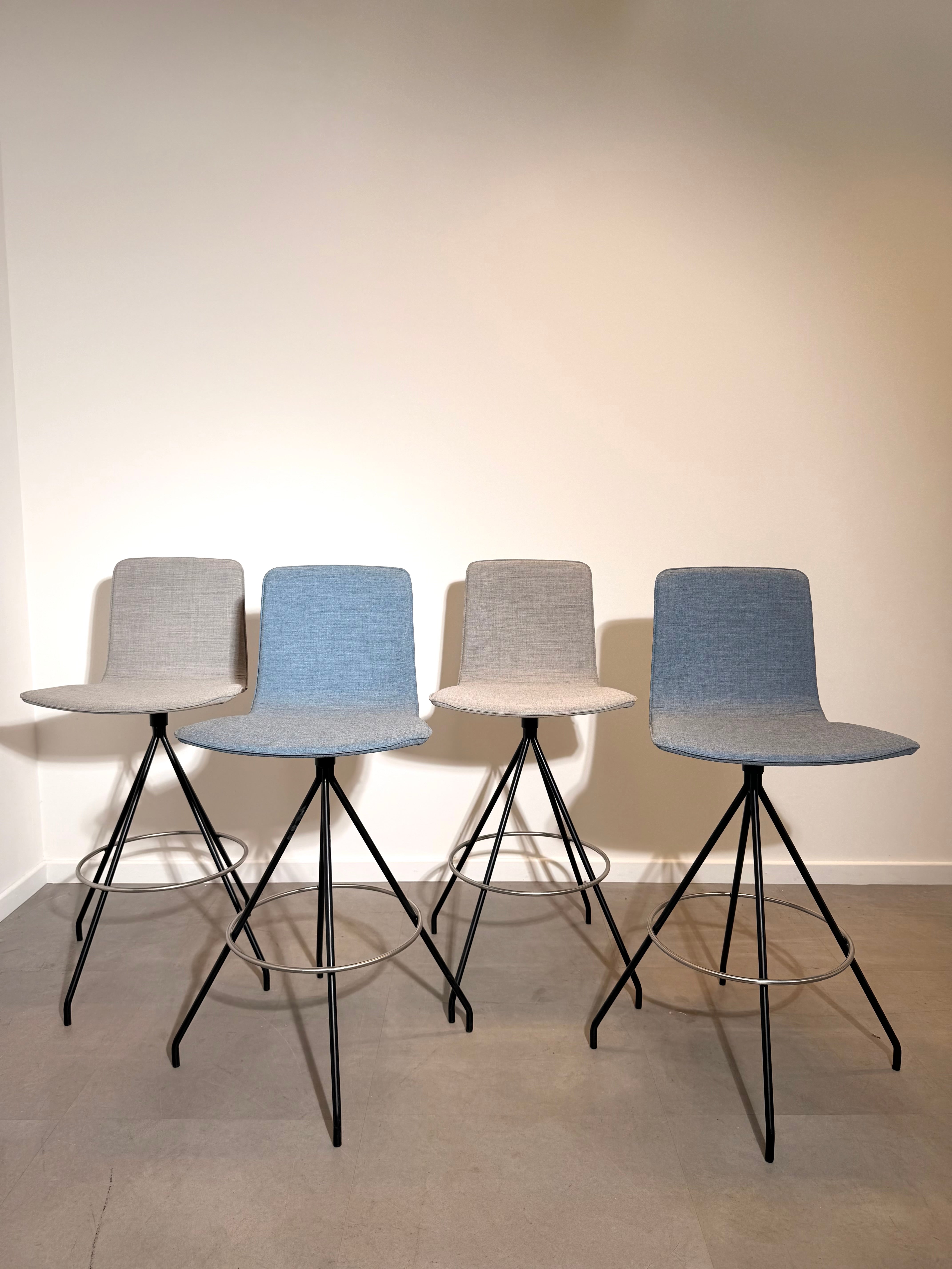 Viccarbe Modern Bar Stool – Grey Upholstered
