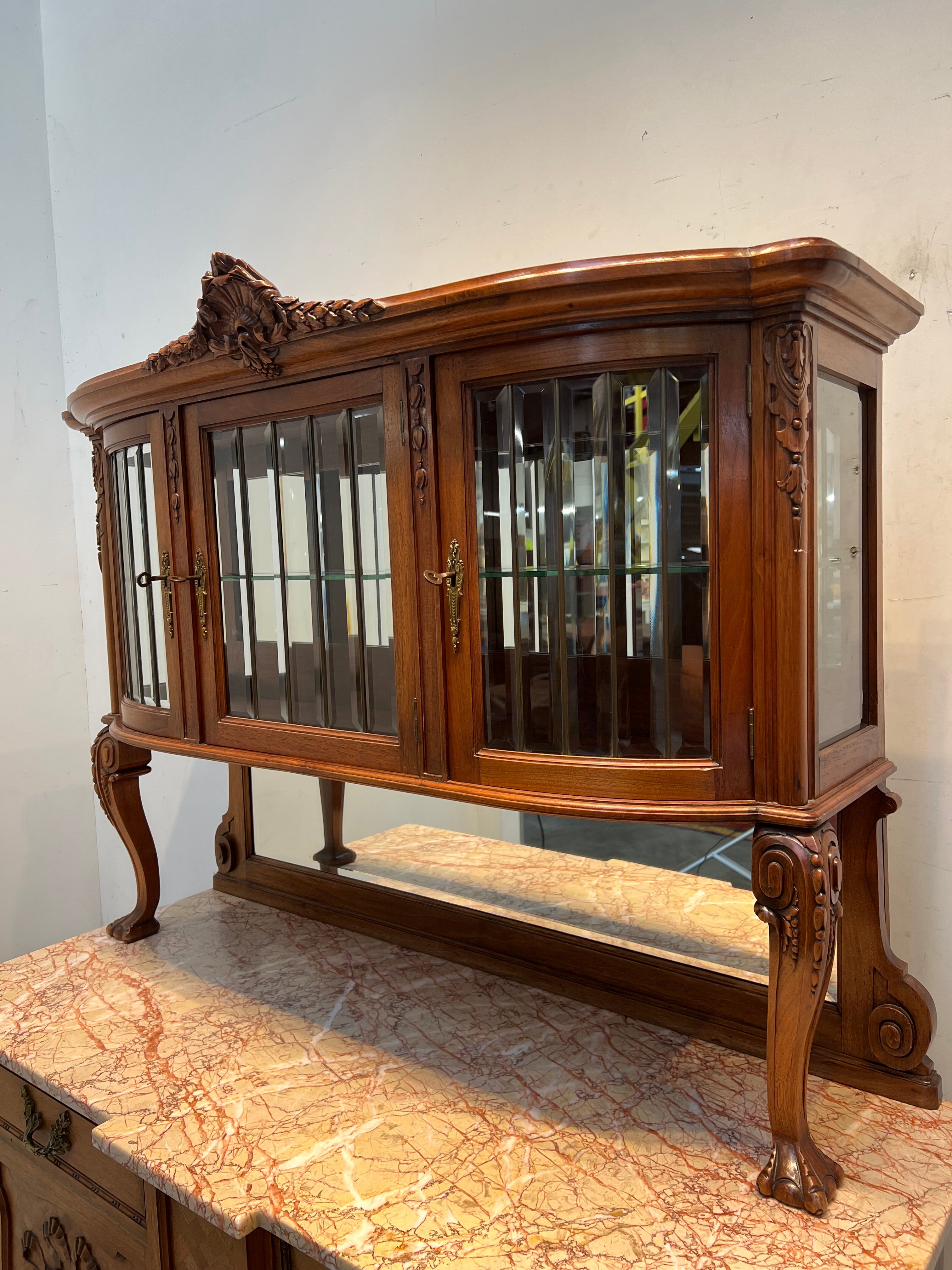 Antique Louis XV Style Buffet with Marble Top