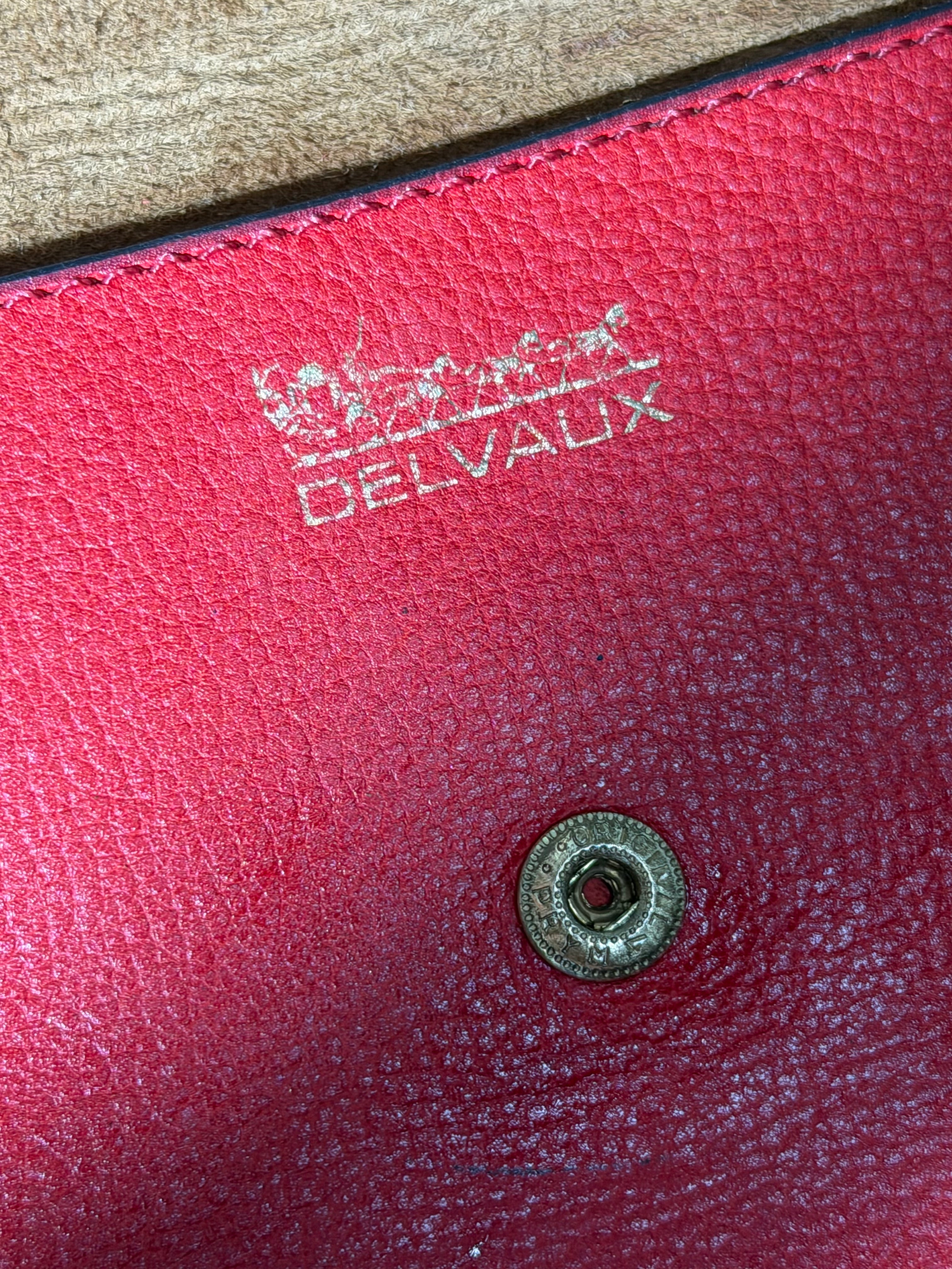 Vintage Delvaux Fusée Envelope Clutch – Red Leather