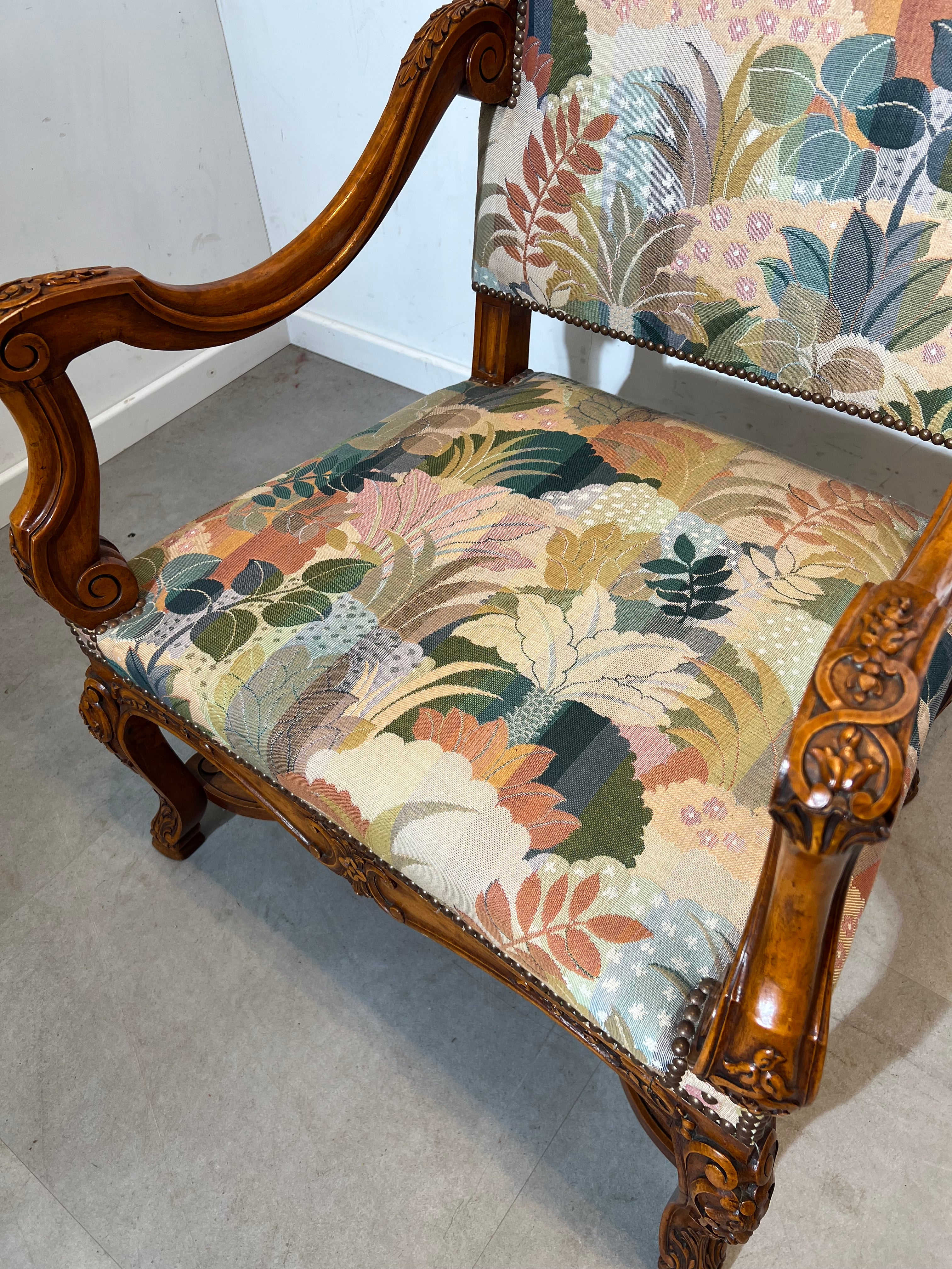 Antique Louis XV Handcarved Armchair