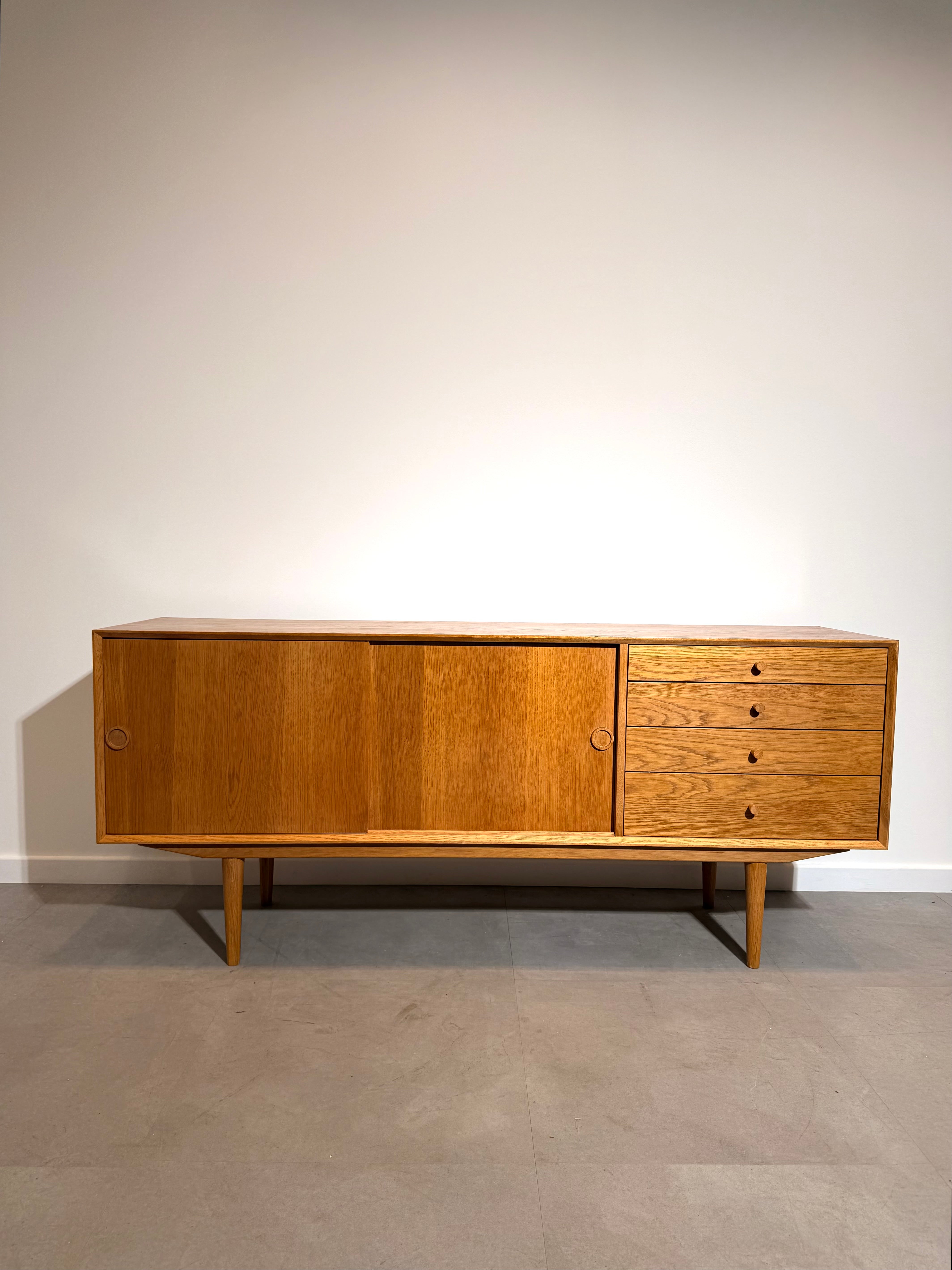 Vintage Teak Sideboard with Sliding Doors