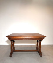 Antique Oak Draw-Leaf Dining Table/Desk