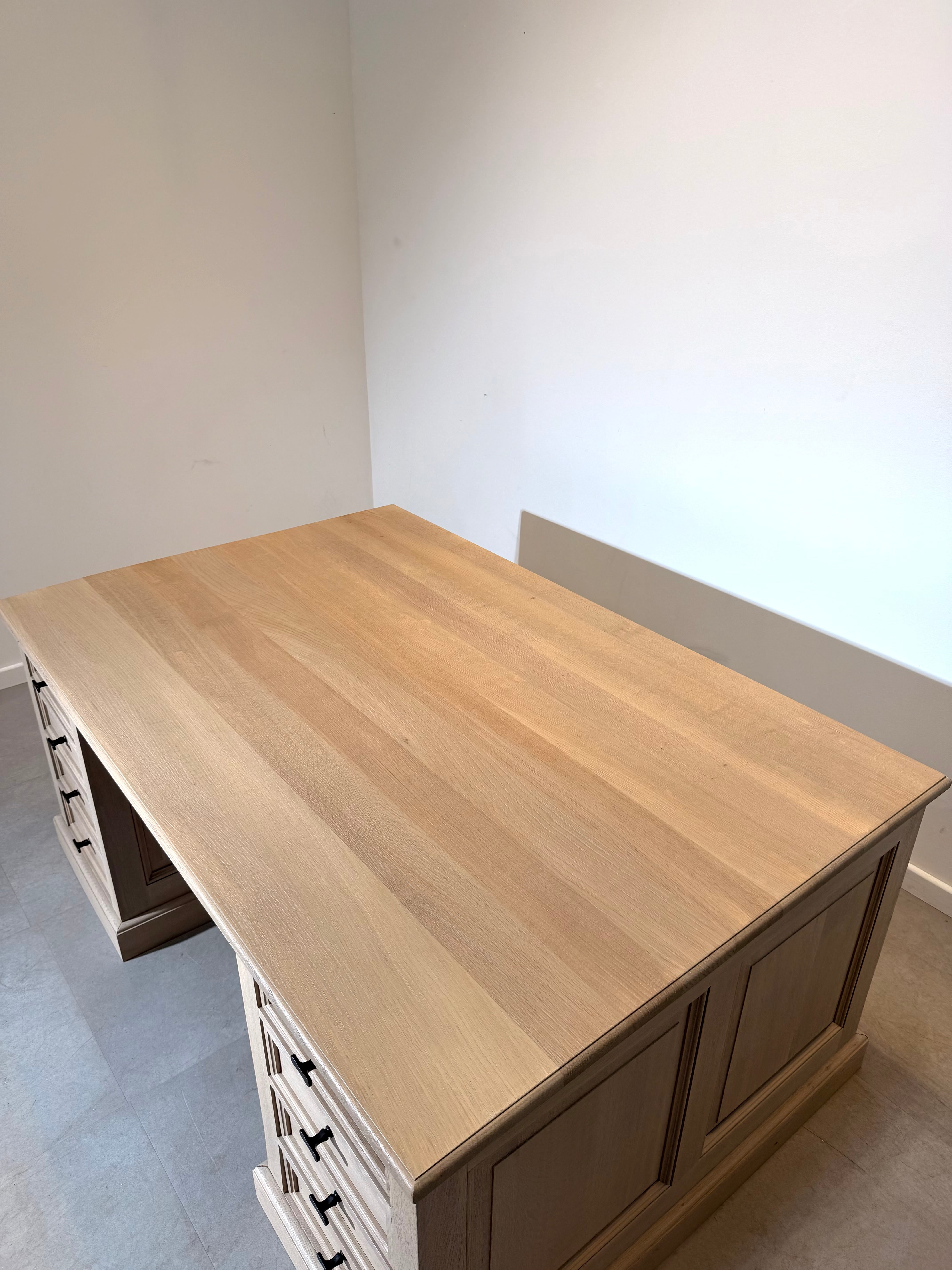 RR Interiors Double-Sided Executive Oak Desk
