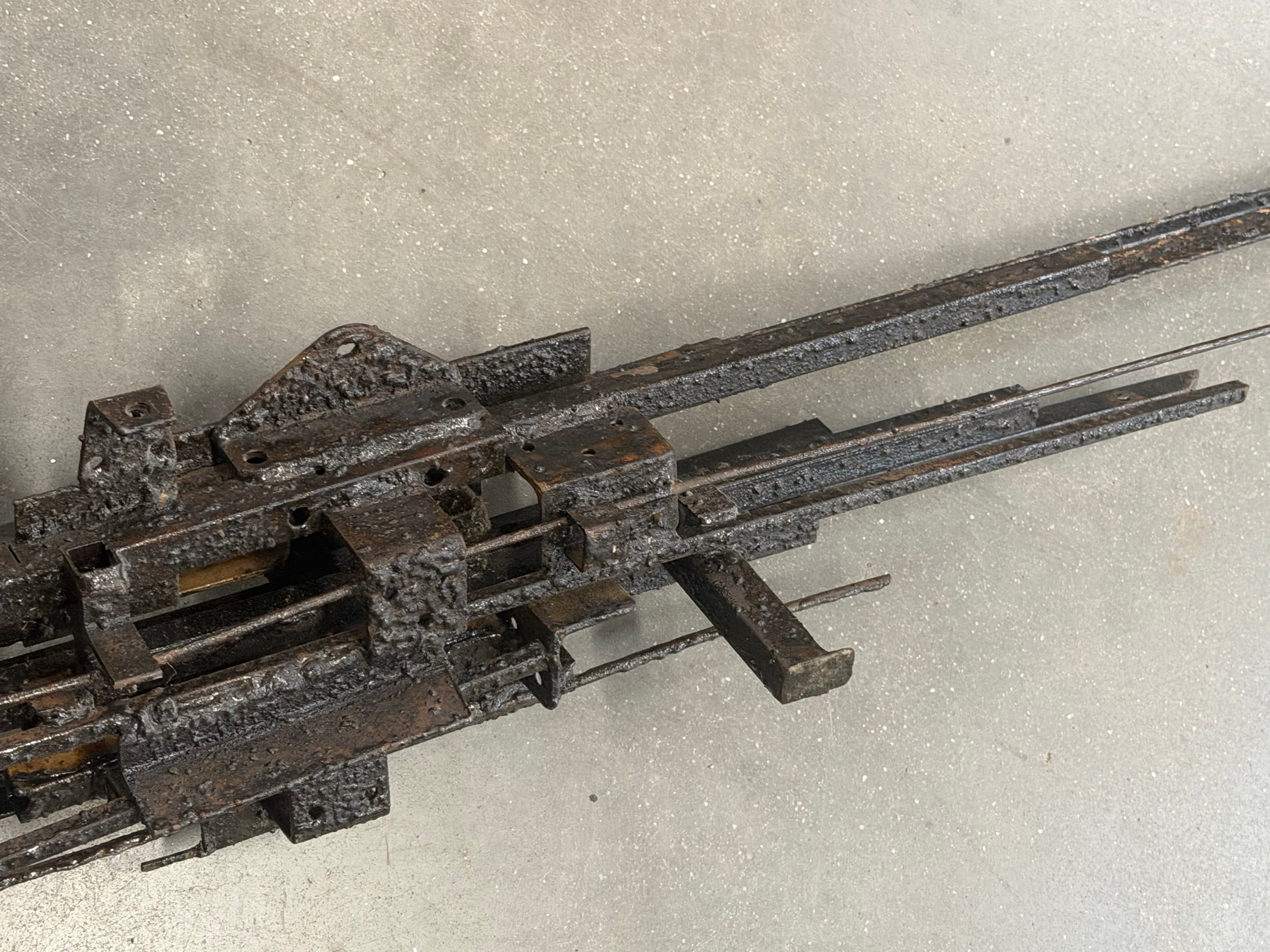 Brutalist Wrought Iron Wall Sculpture