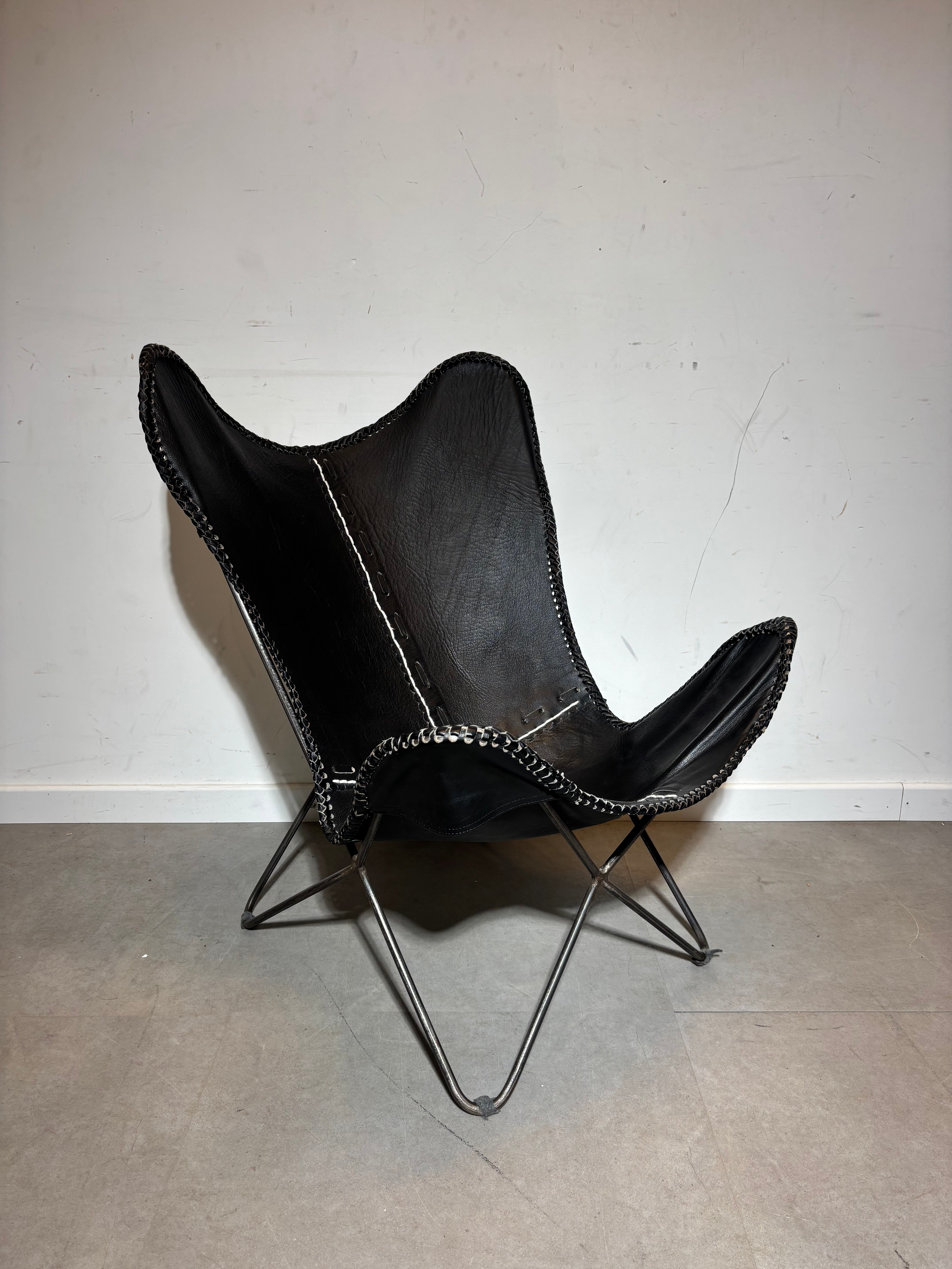 Black Leather Butterfly Chair