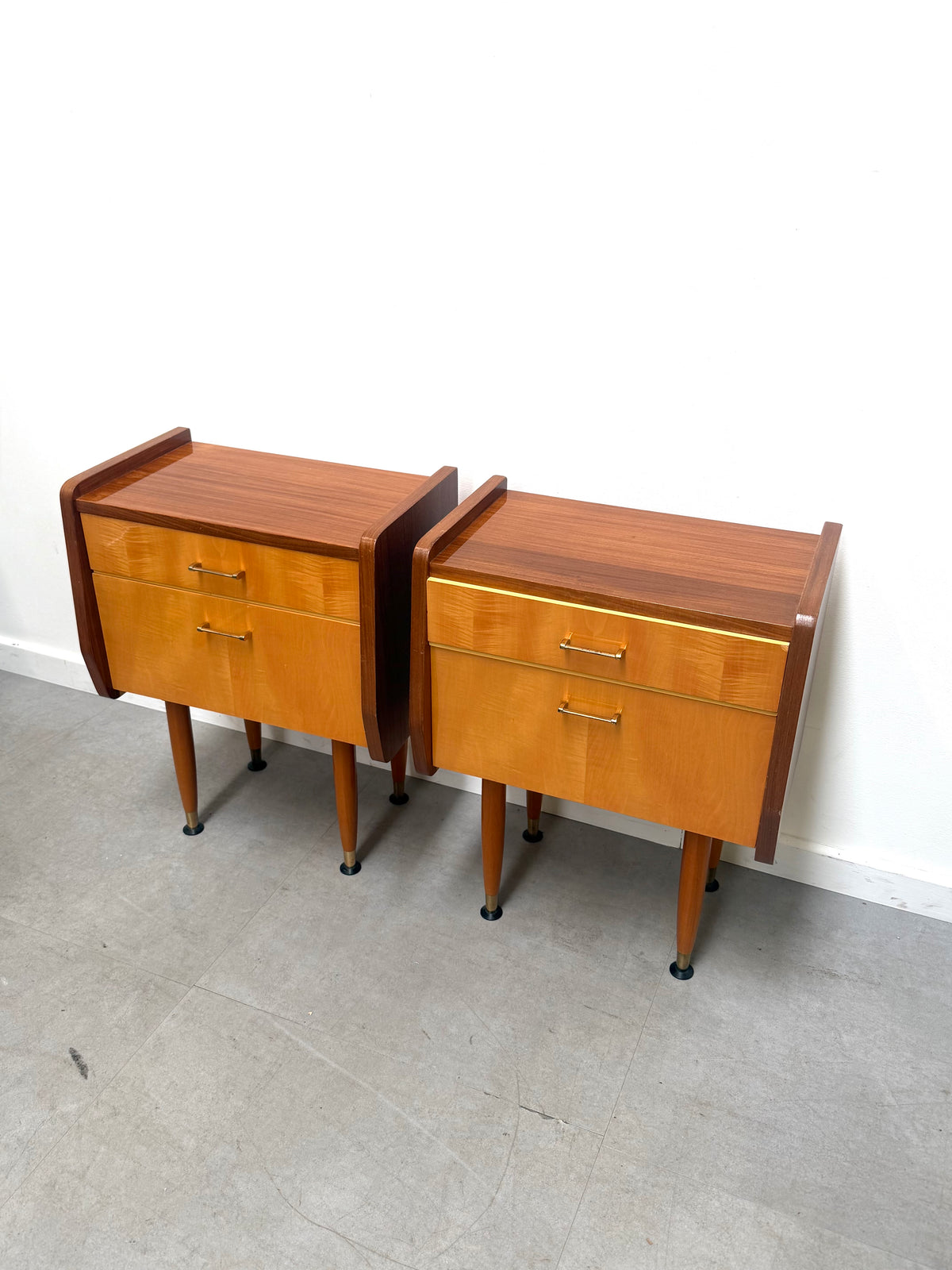 Mid-Century Modern Two-Tone Bedside Table, 1950s–60s