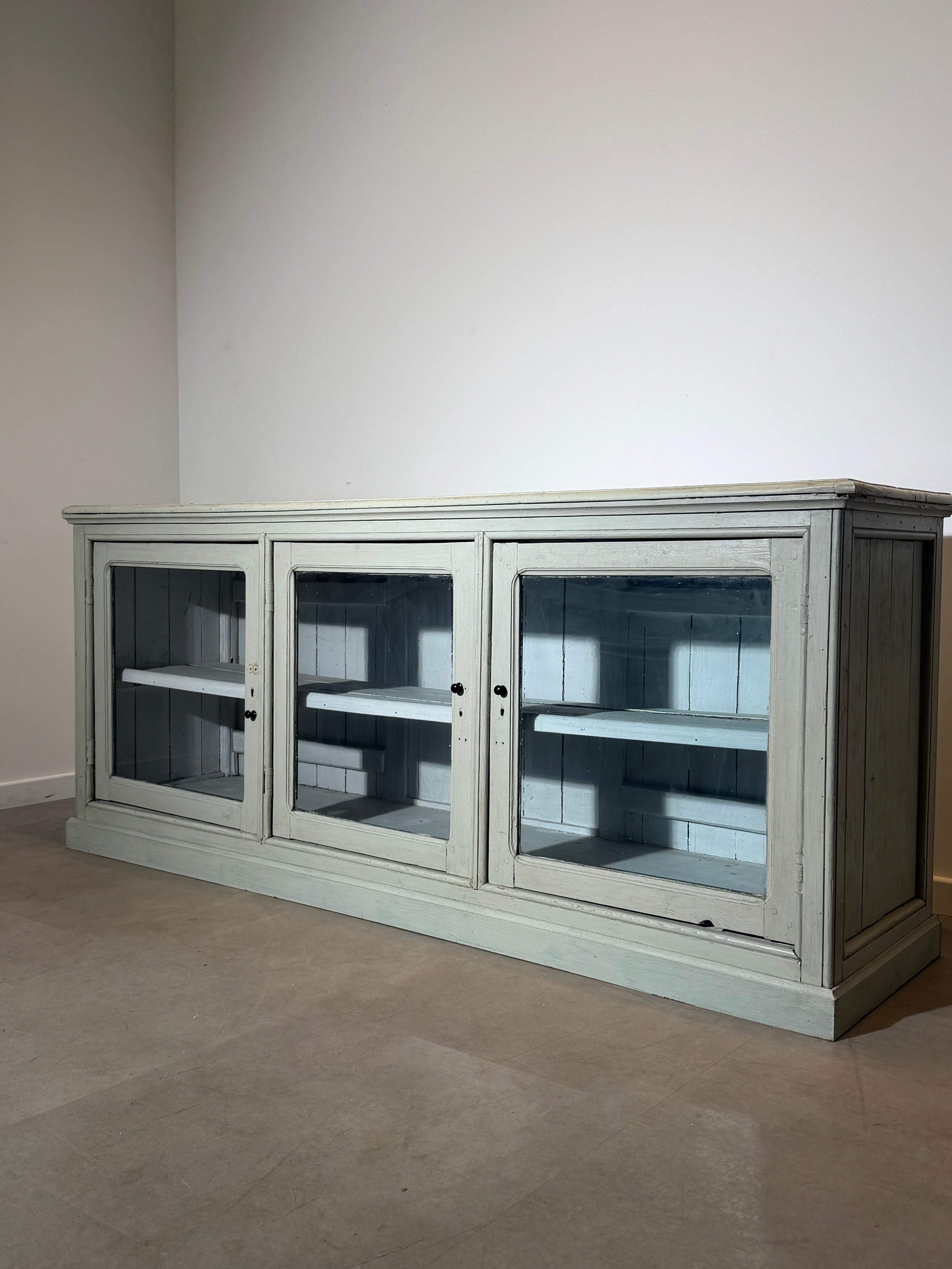Antique Solid Oak Shop Counter with Glass Display Front