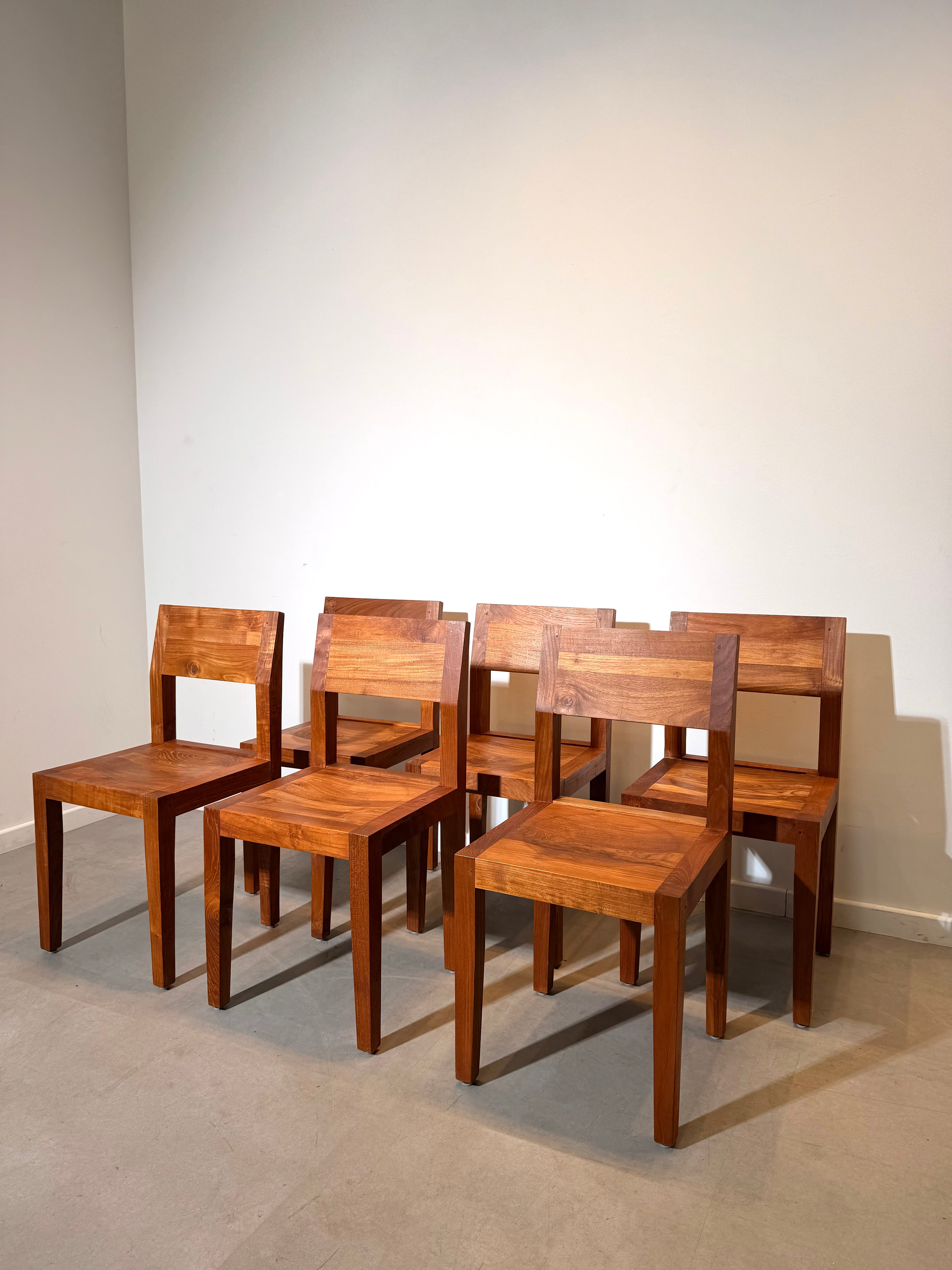 Solid Teak Dining Chairs – Set of 6