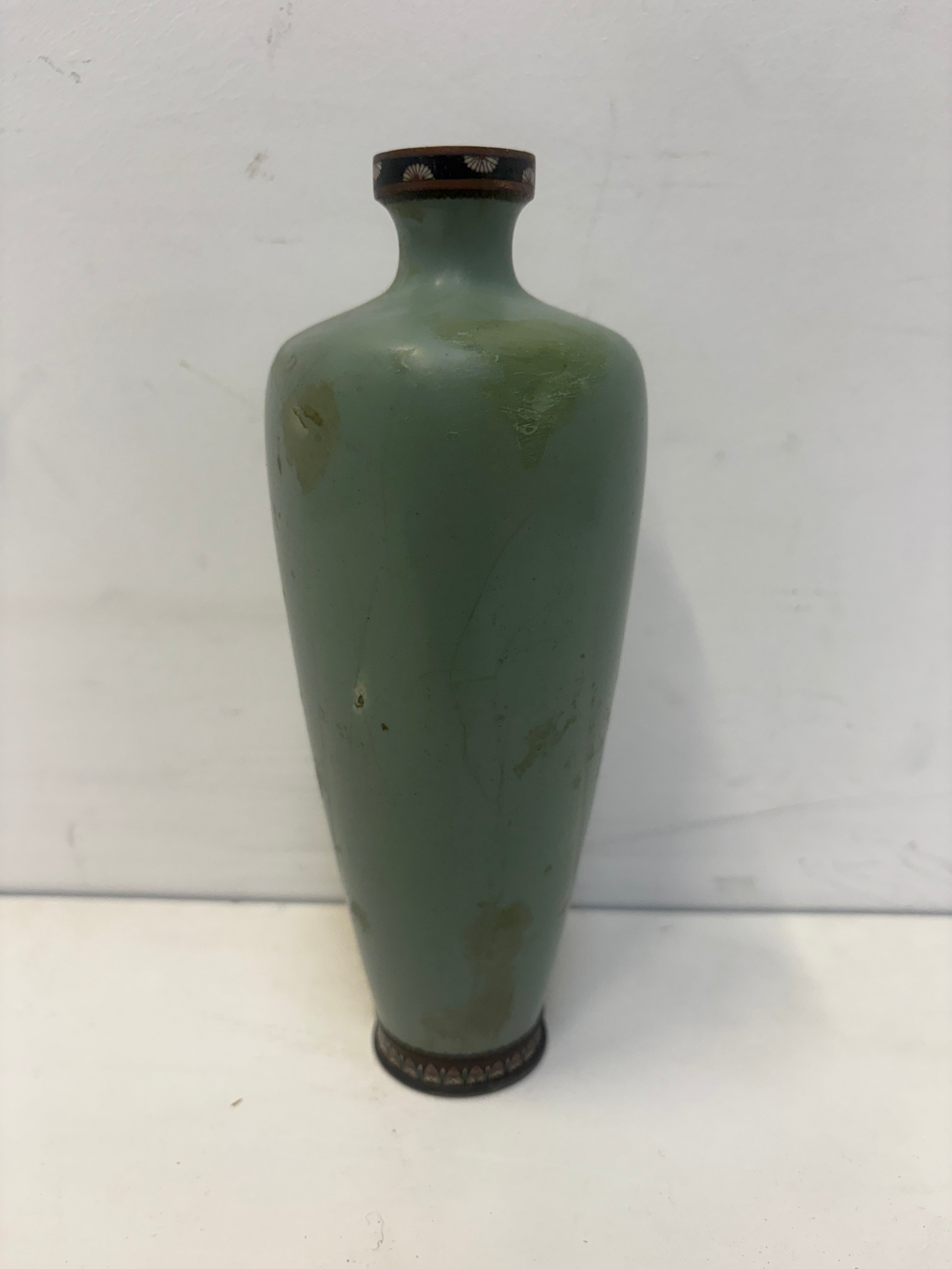 Vase Cloisonné Japonais – Période Meiji – Motif Oiseau – 19 cm