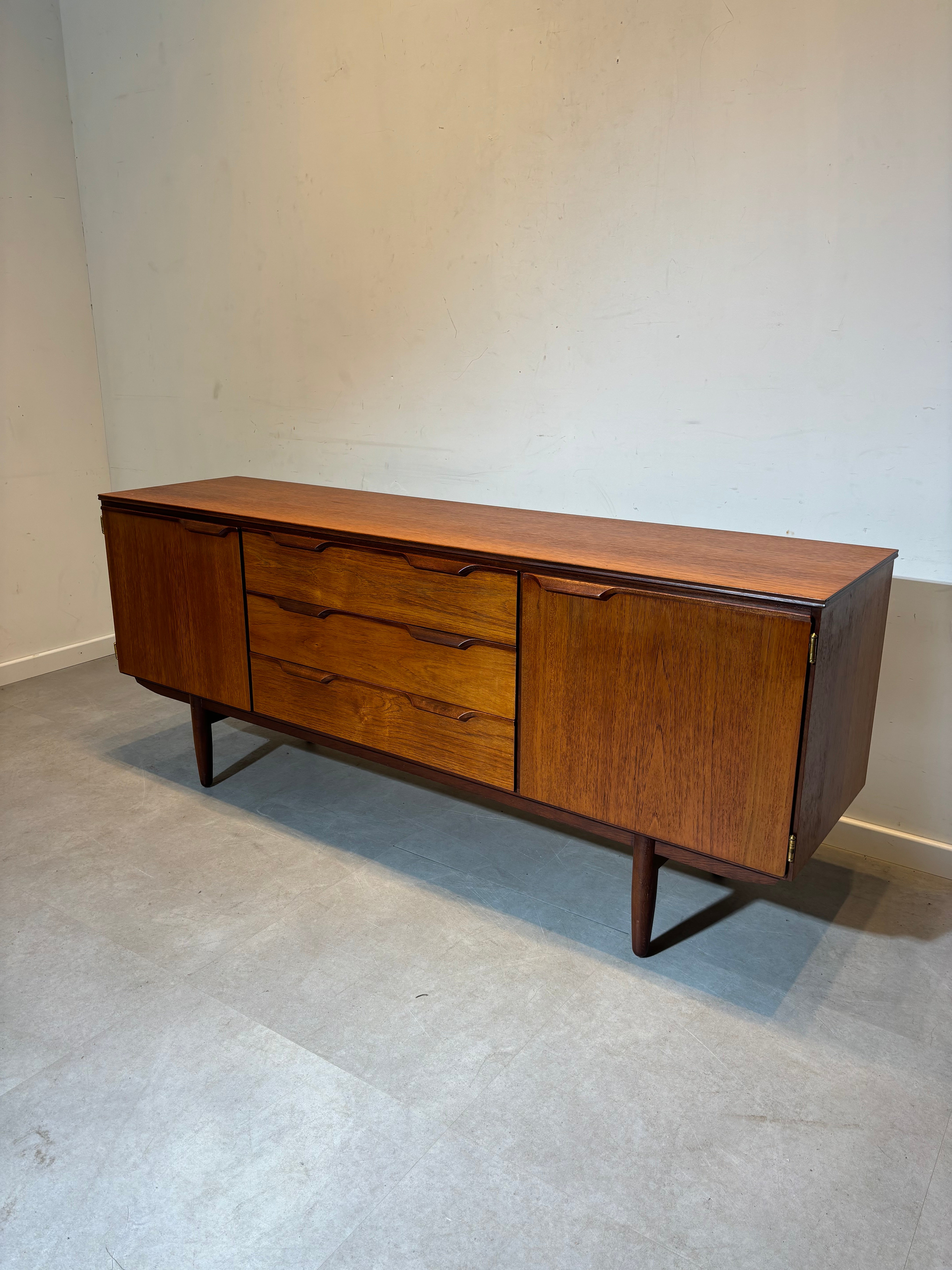 Vintage teak sideboard with rosewood handles