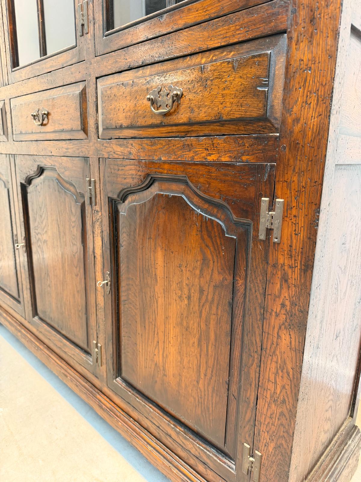 Antique Oak Display Cabinet Old & New England
