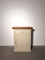 Painted Oak Accent Cabinet with Natural Wood Top