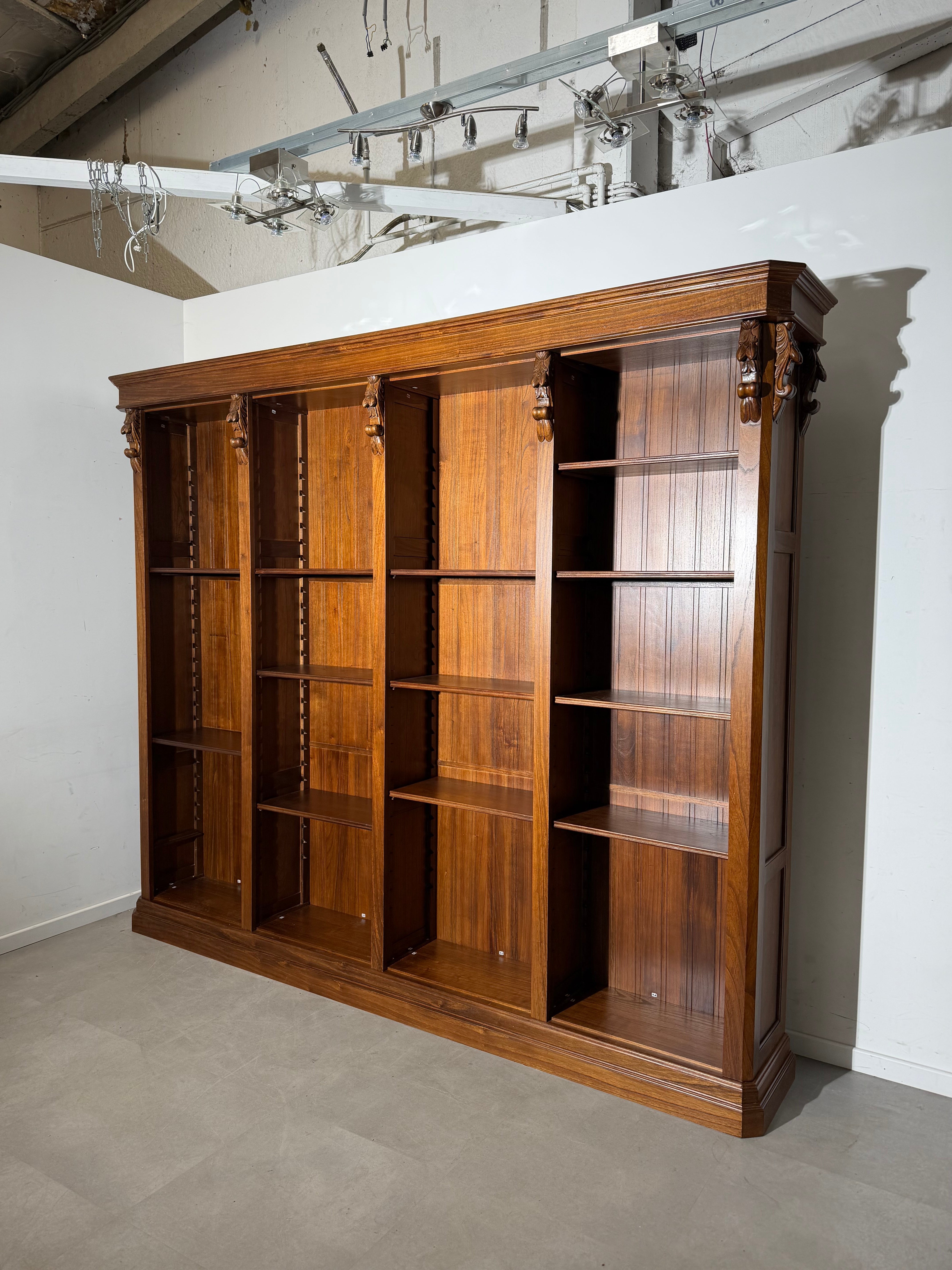 Large Bookcase Cabinet in Solid Elm Wood