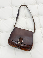 Delvaux “Chasseresse” Two Tone Crossbody Bag 22 x 24 cm