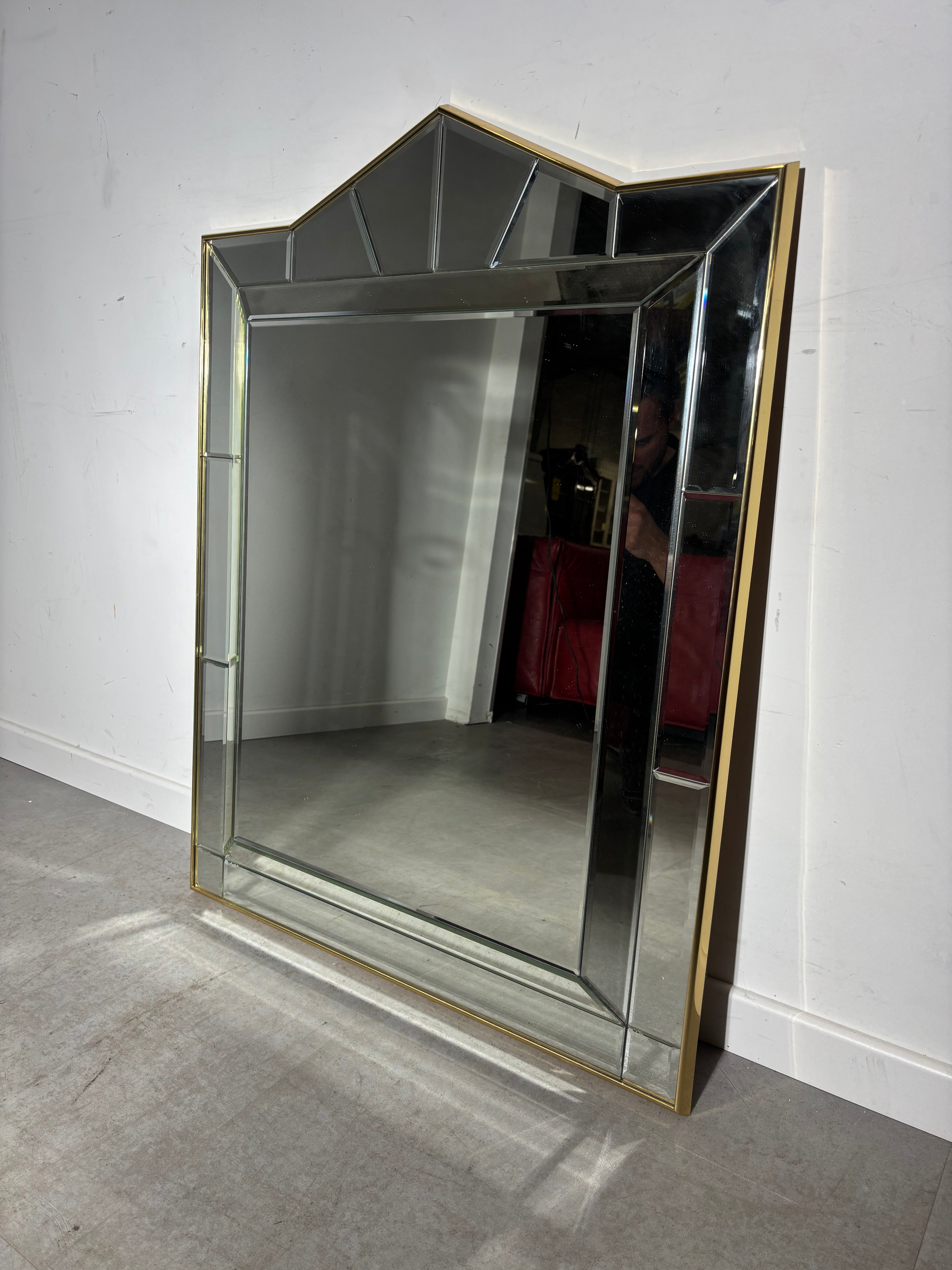 Vintage Facet Cut Glass Mirror