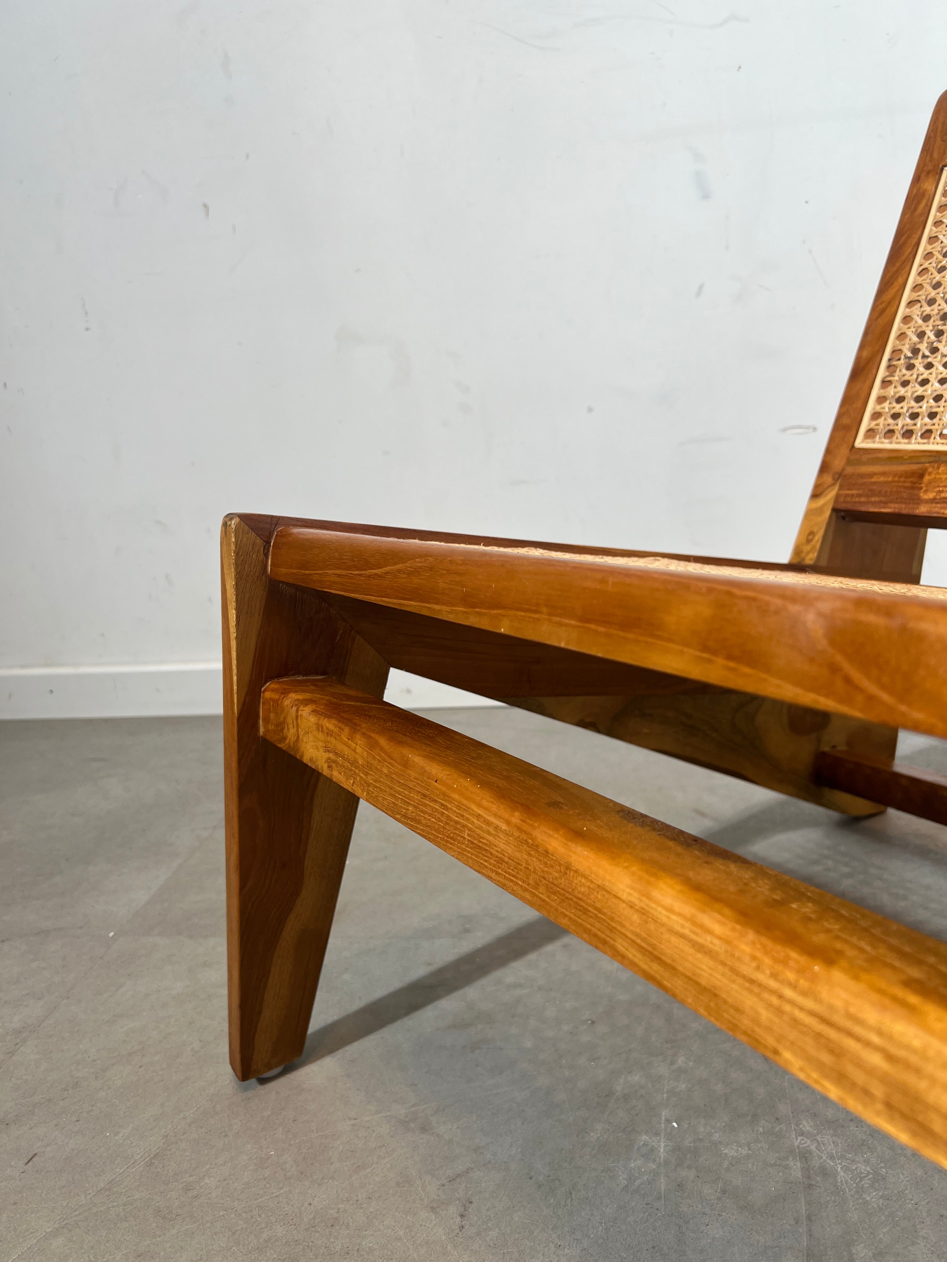 Vintage Low Lounge Chair in Solid Wood