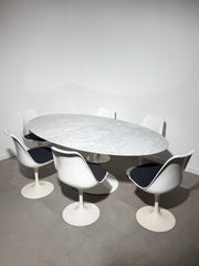 Rudi Bonzanini Tulip Dining Set – Oval Table & 6 Swivel Chairs, Italy, 1960s/70s