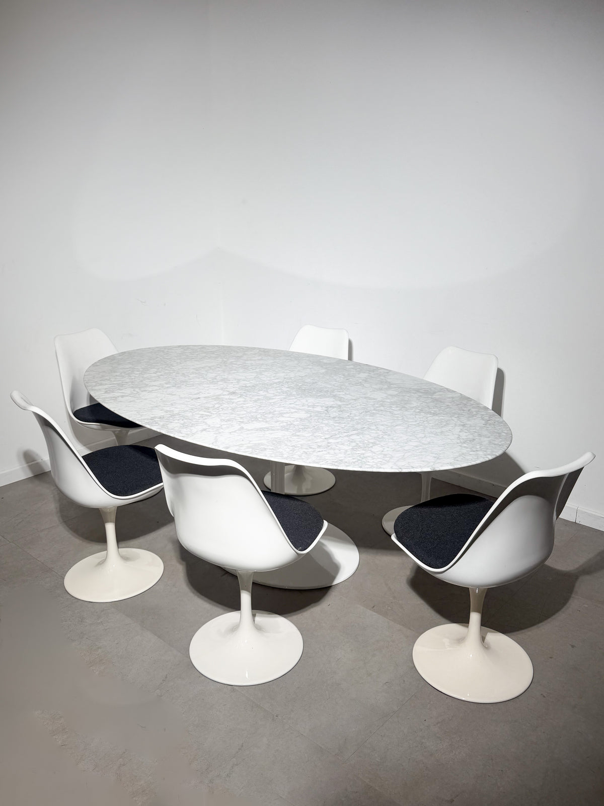 Rudi Bonzanini Tulip Dining Set – Oval Table & 6 Swivel Chairs, Italy, 1960s/70s