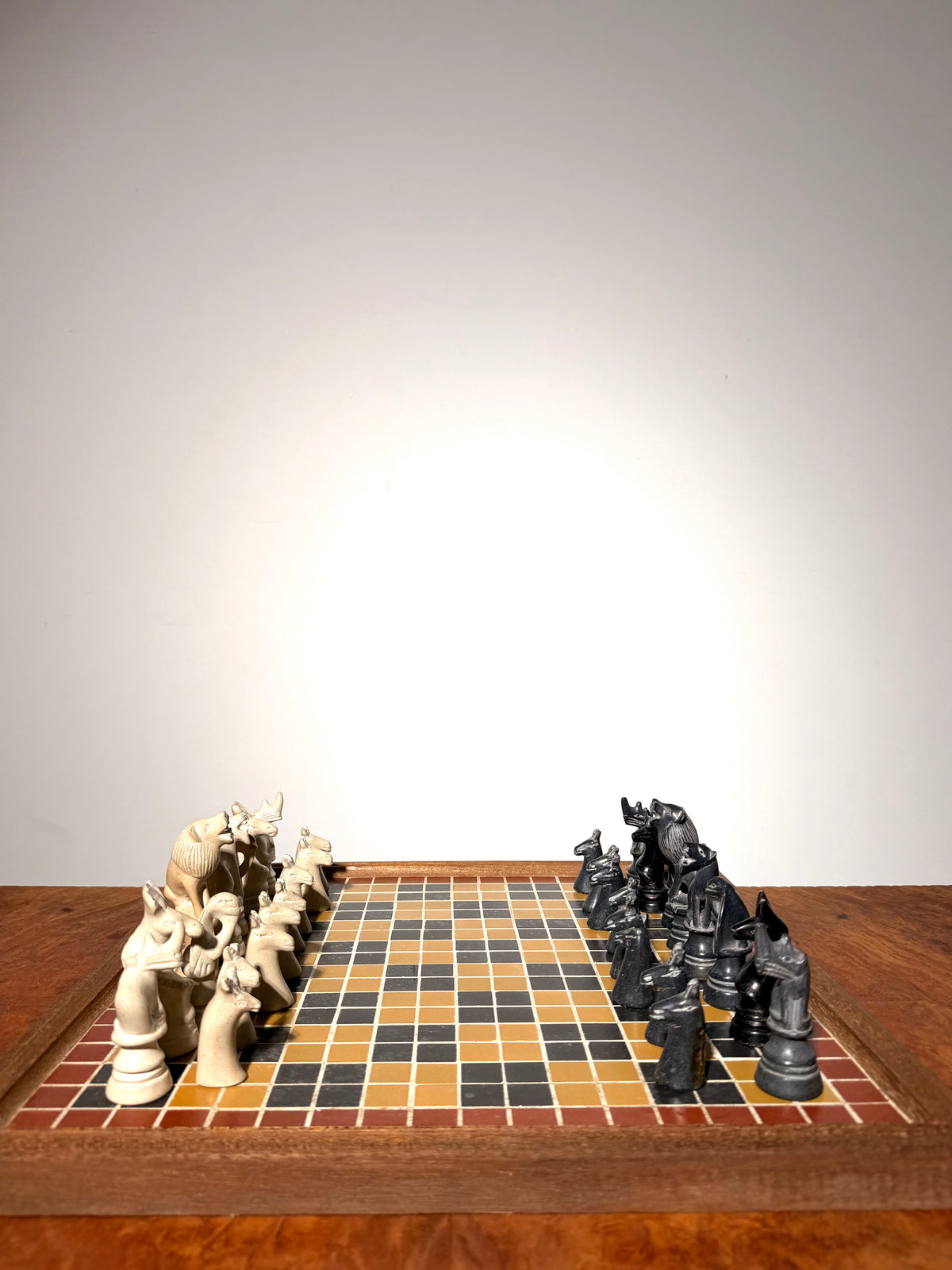 Marble Chess Set with Hand-Carved Animal Pieces