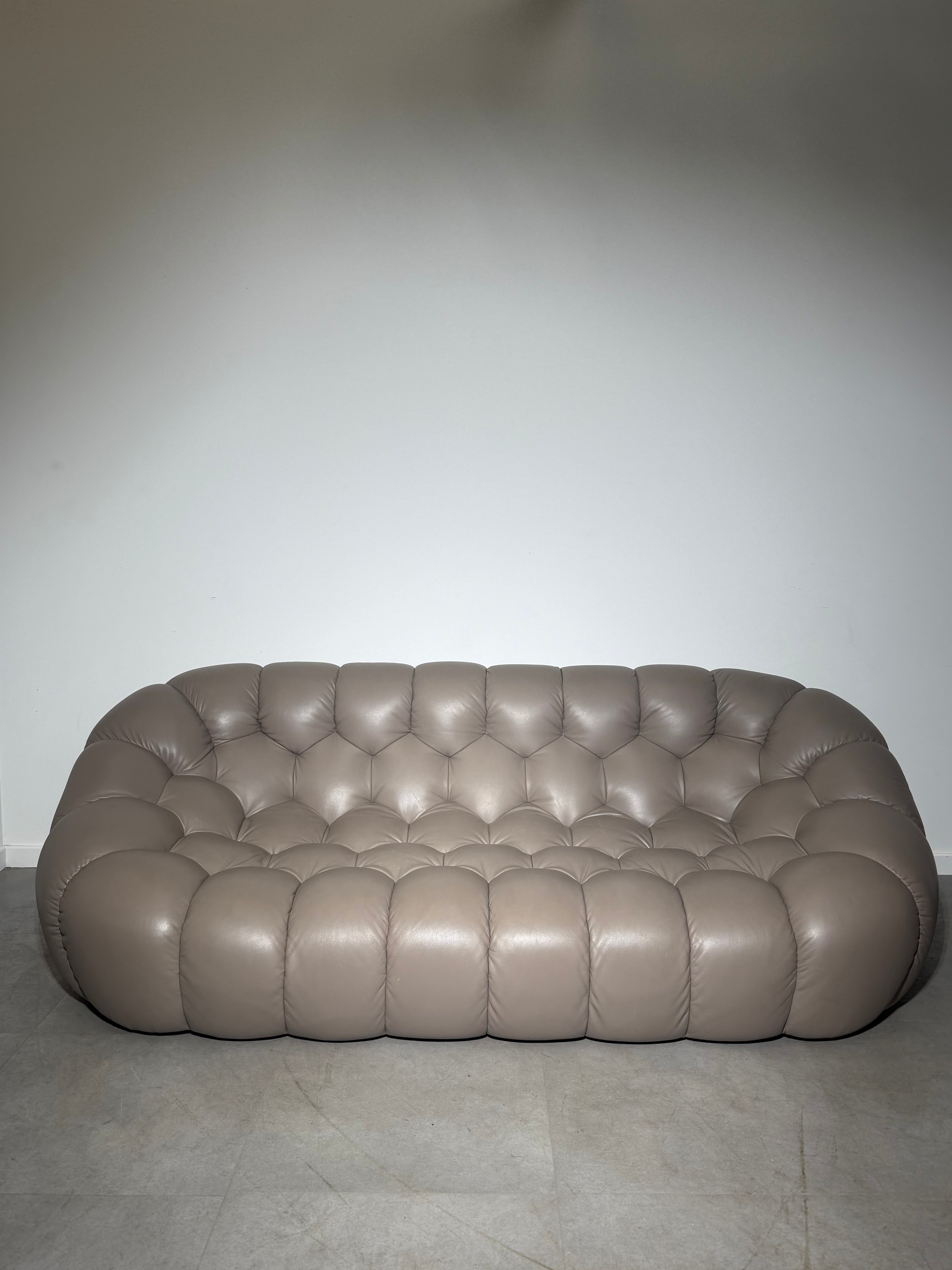 Roche Bobois Bubble Sofa – Limited Edition Taupe Leather by Sacha Lakic