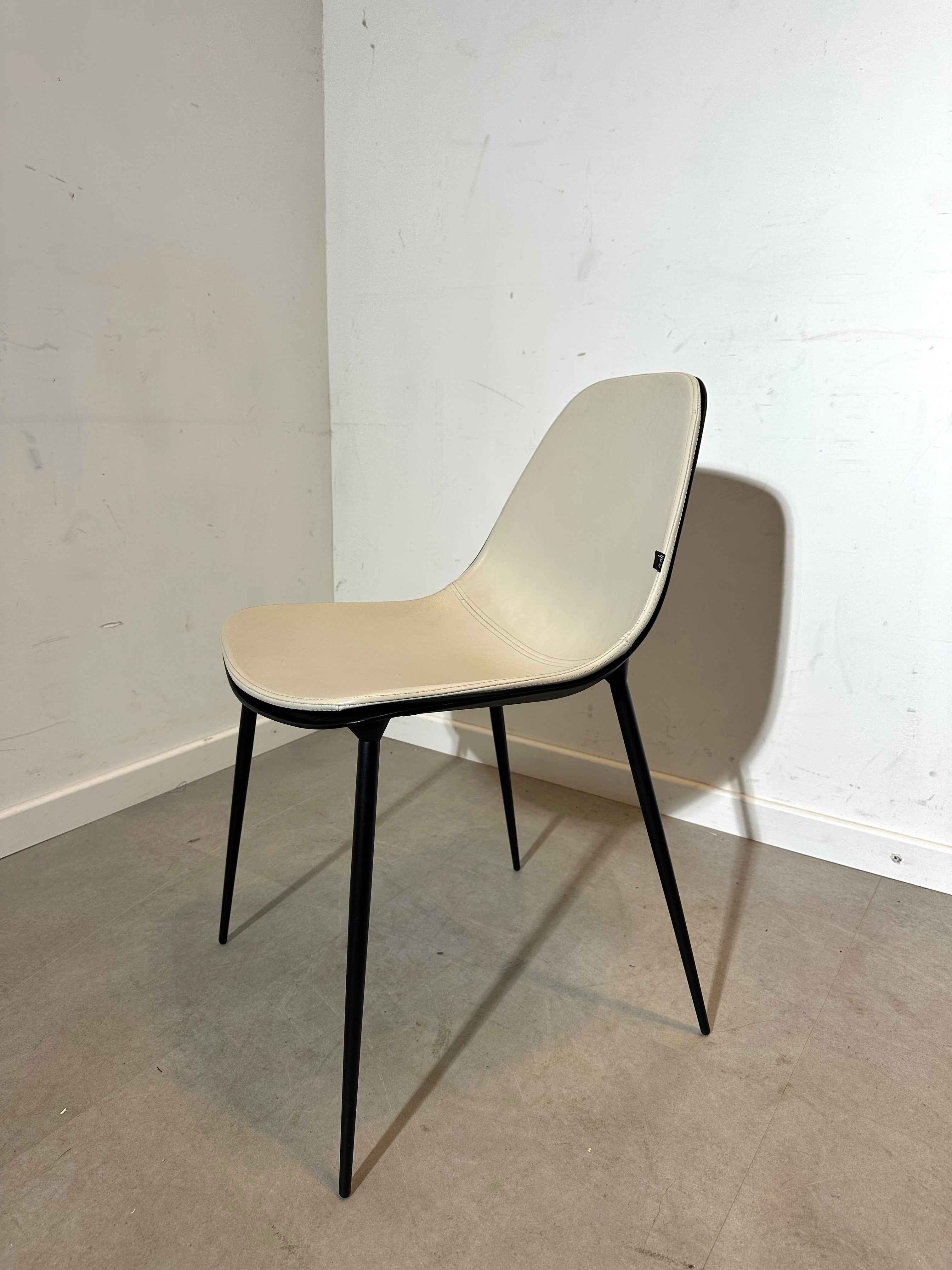 Joli Dining Chair – Black Frame with Pearl Leather - Price per piece