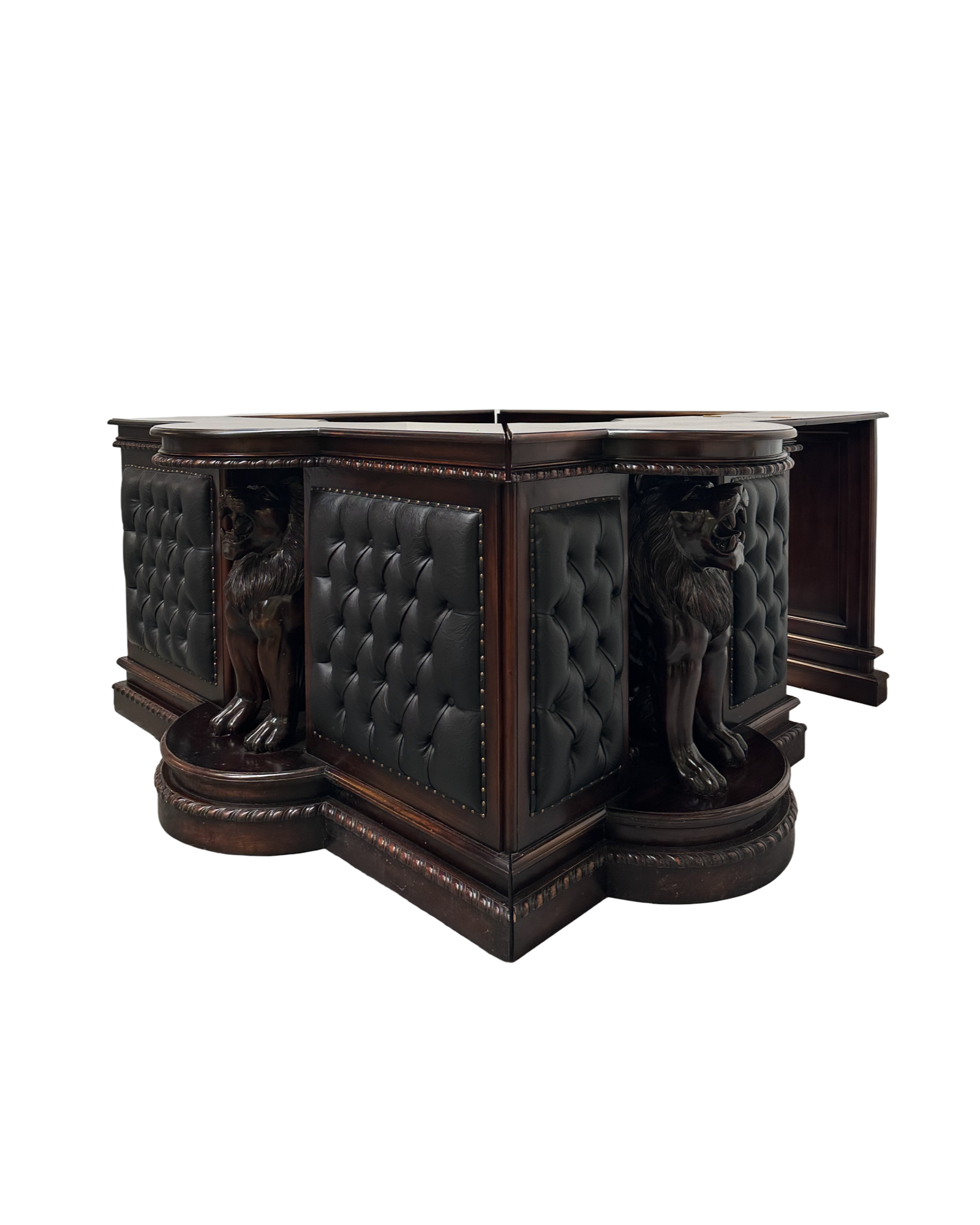 Antique Mahogany Lion Bar