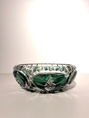 Val Saint Lambert Cut Crystal Bowl – Emerald Green