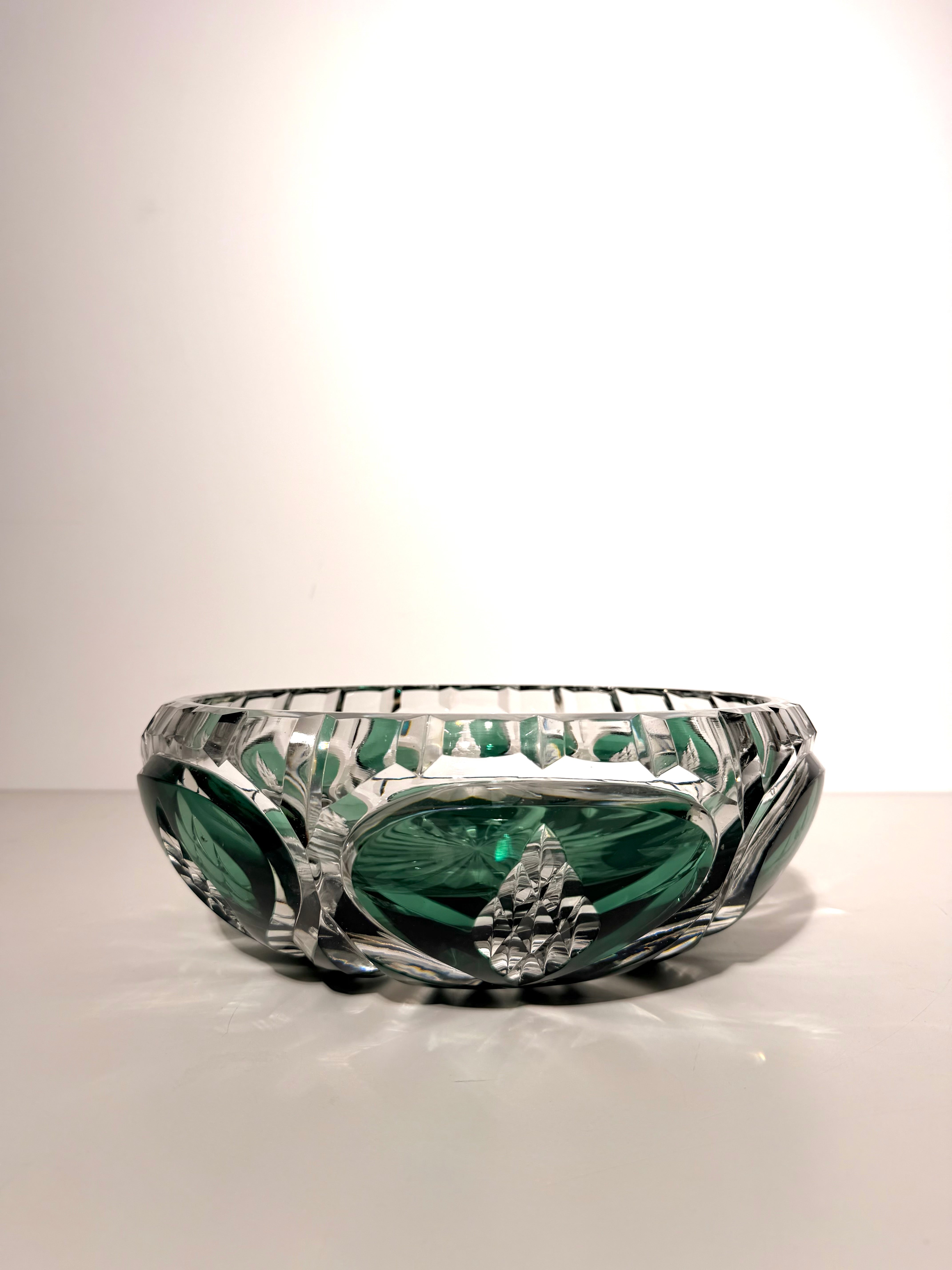 Val Saint Lambert Cut Crystal Bowl – Emerald Green