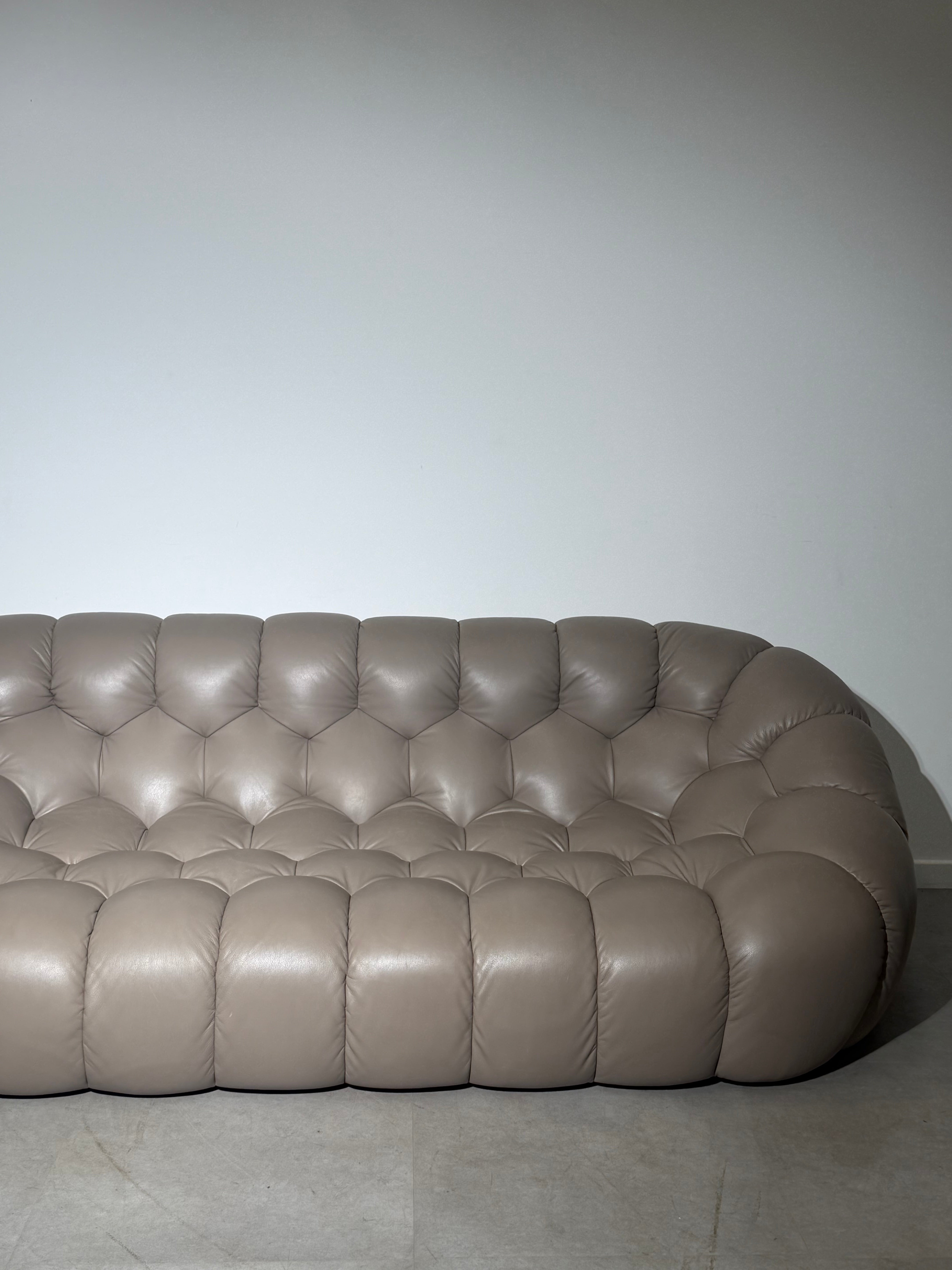 Roche Bobois Bubble Sofa – Limited Edition Taupe Leather by Sacha Lakic