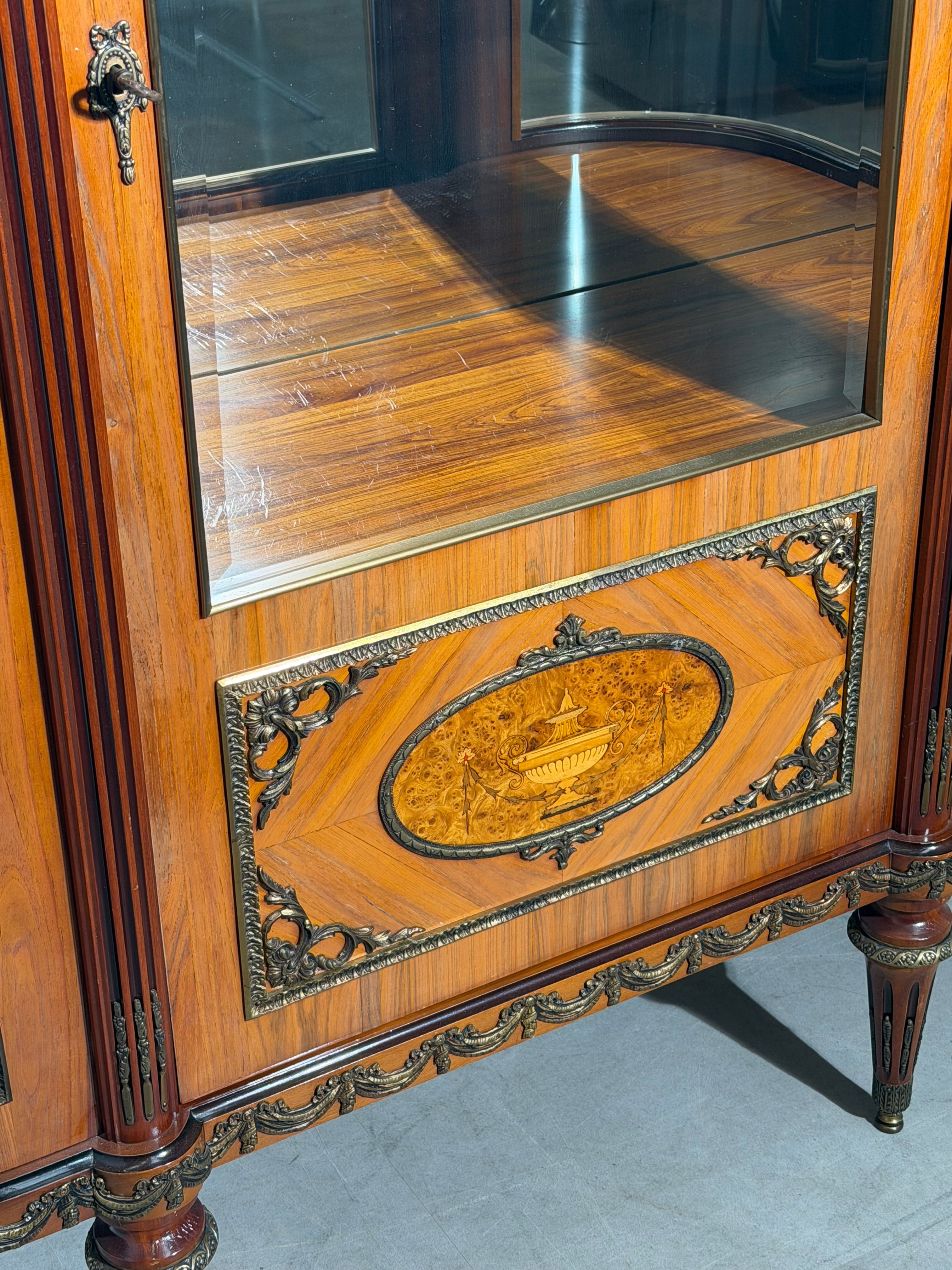Louis XVI Style Bar Cabinet / Vitrine by JP Ehalt – Glass Display Cabinet – 177 cm