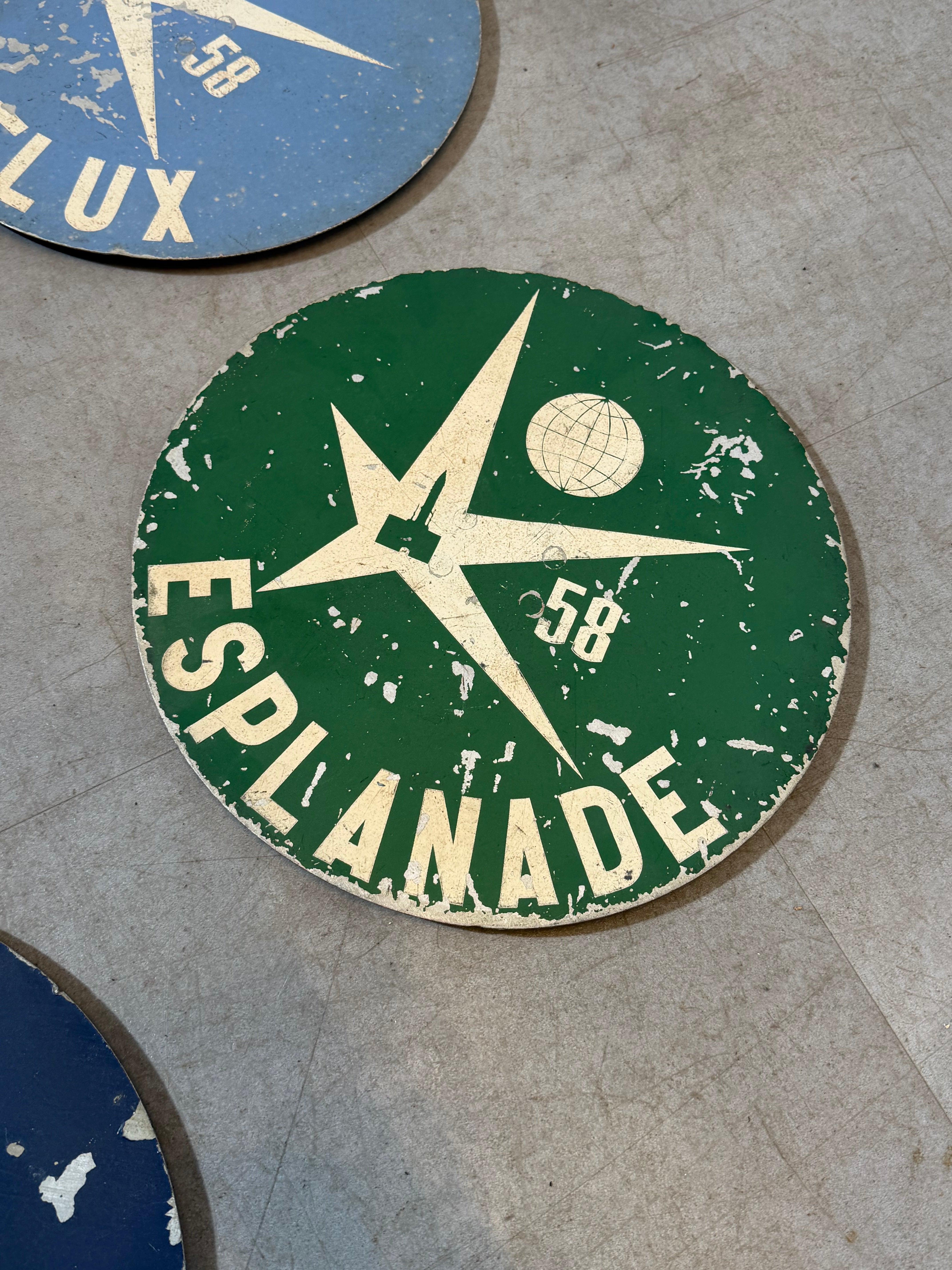 Panneaux ronds originaux de l'Expo 58 (lot de 4)