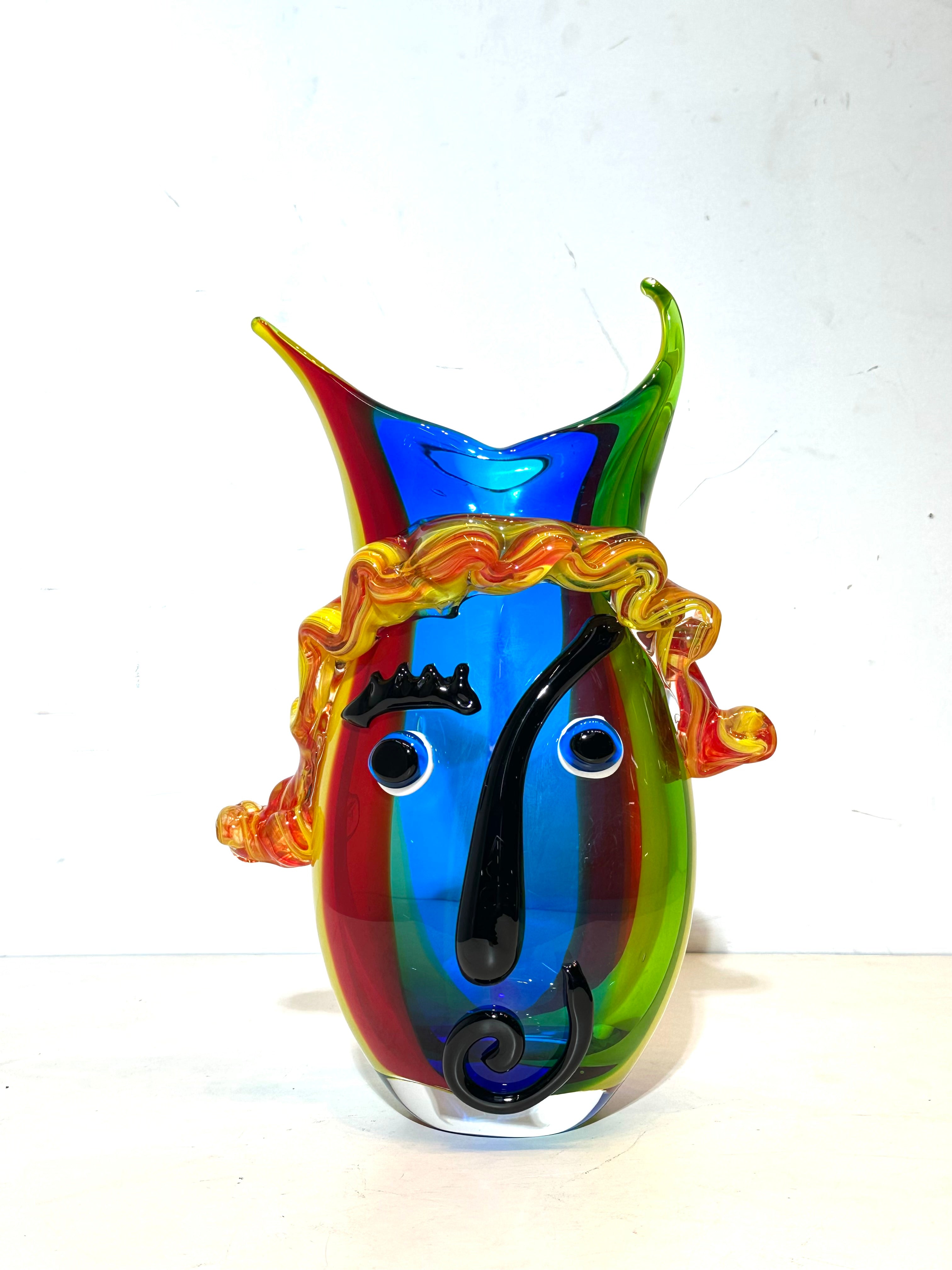 Murano Glass Face Vase