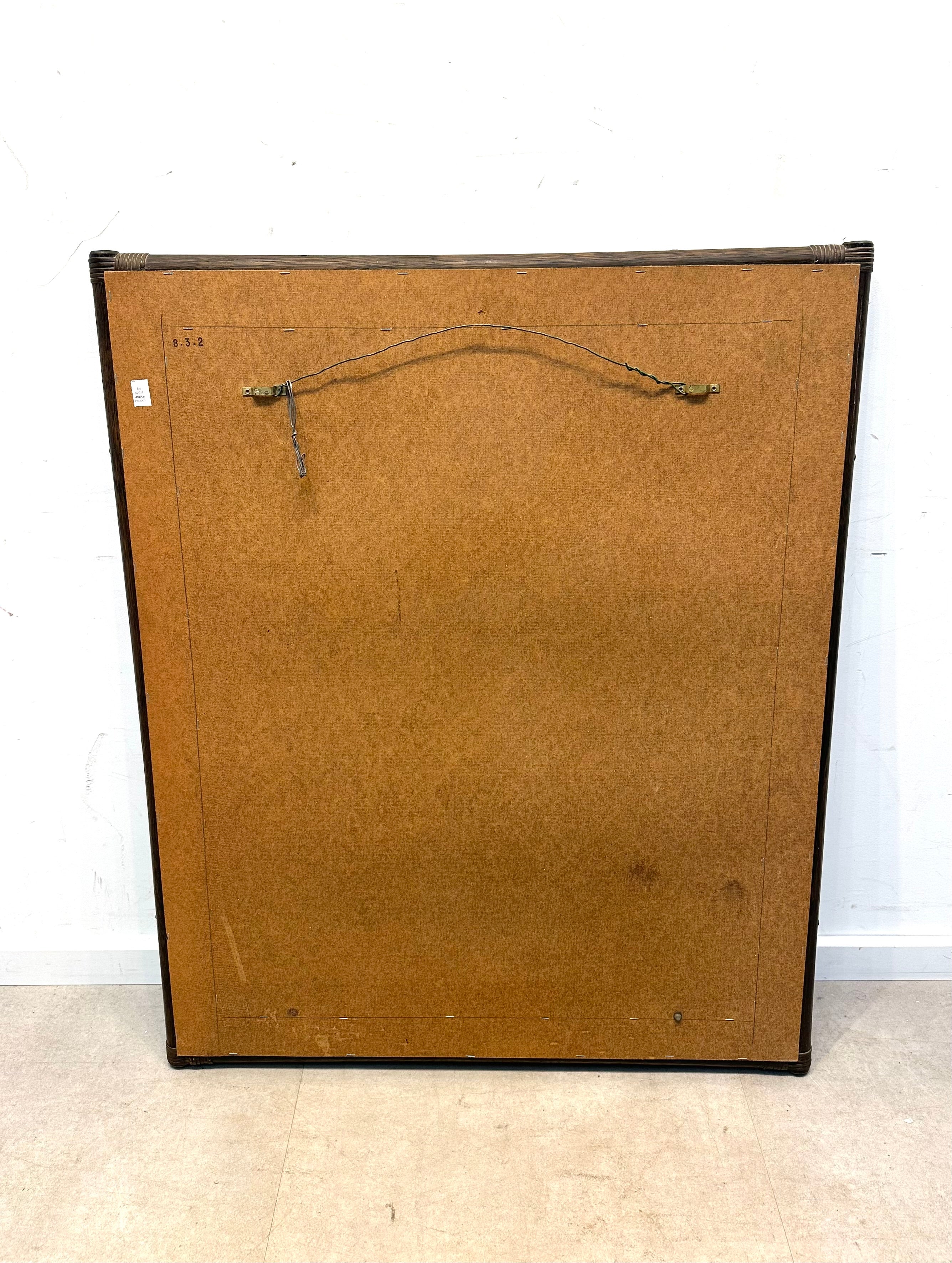 Vintage bamboe spiegel