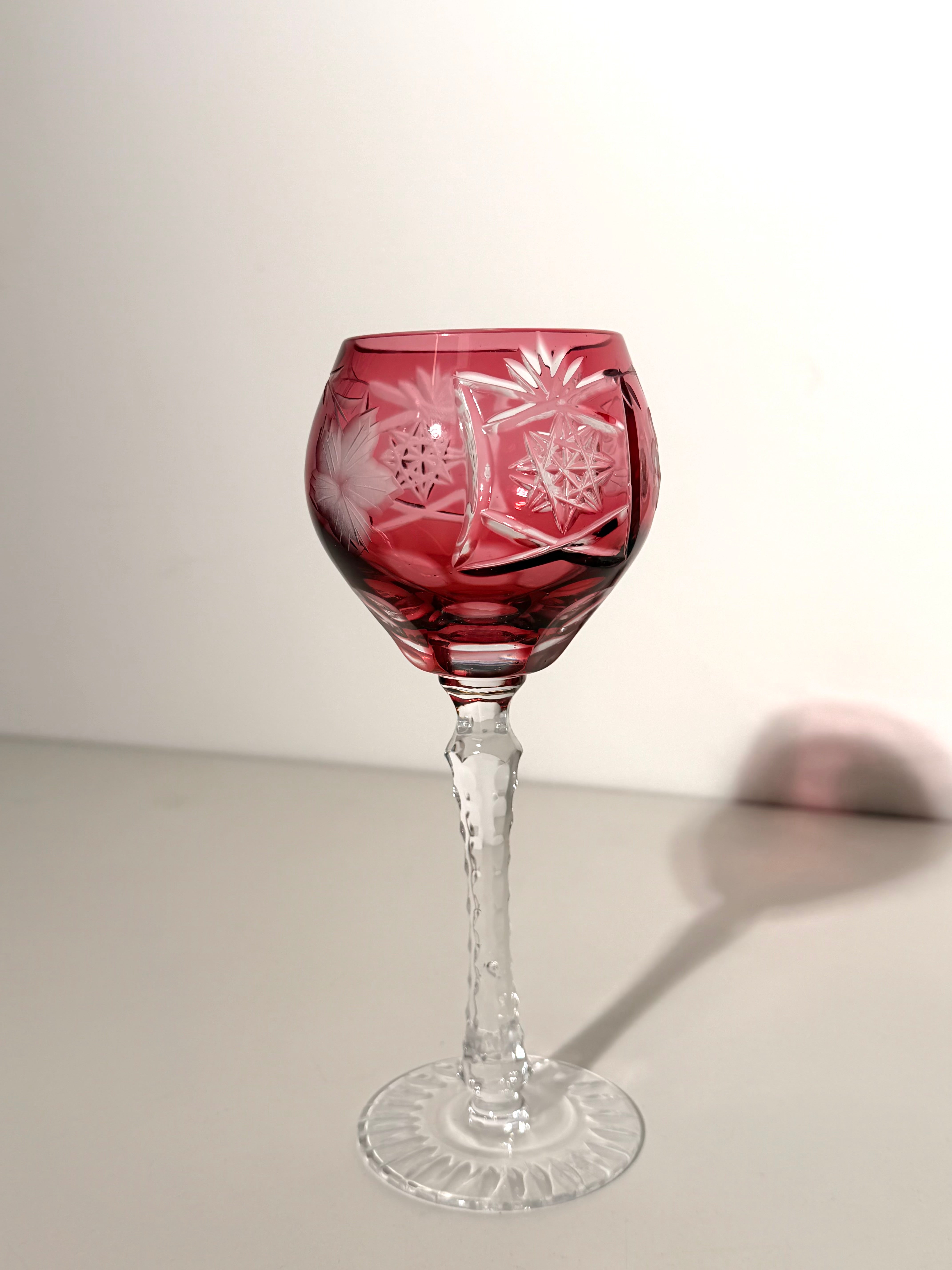 Set of 6 Cut Crystal Wine Glasses