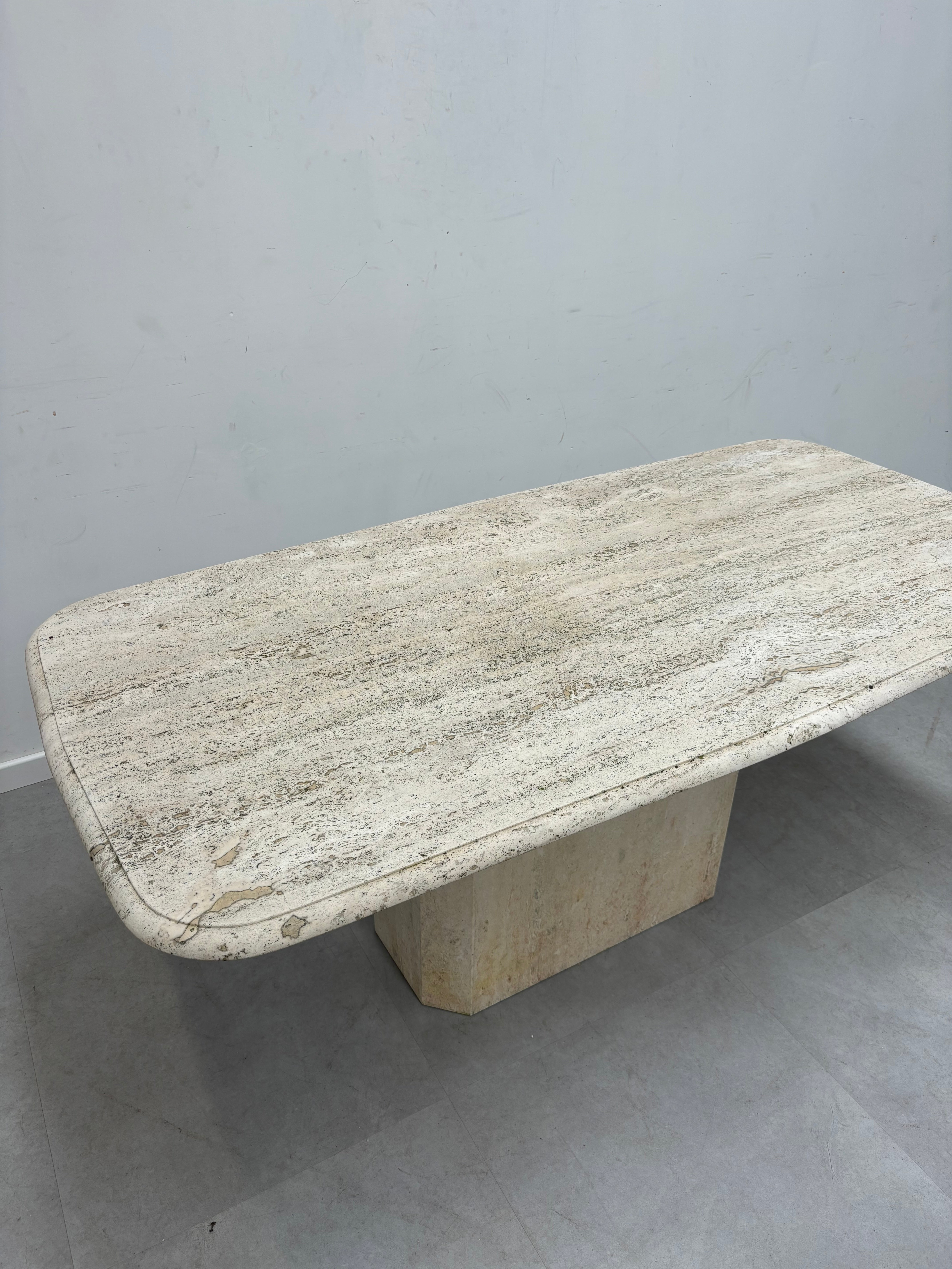 Italian Travertine Dining Table