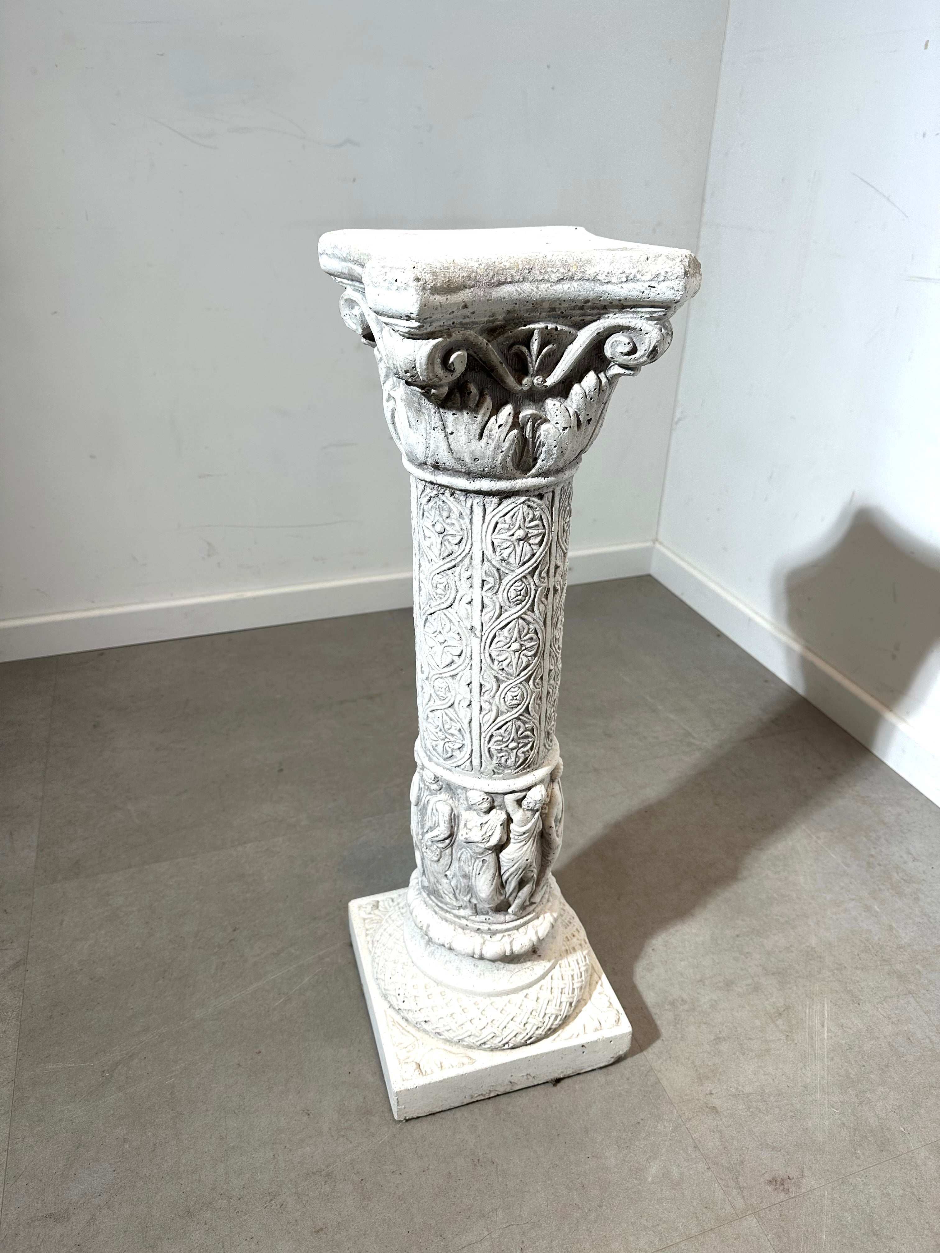 Antique-Style Sculptural Pedestal Column