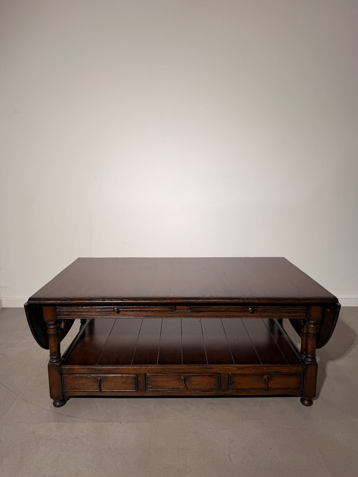 Old New England Double-Sided Extendable Coffee Table with Drawers