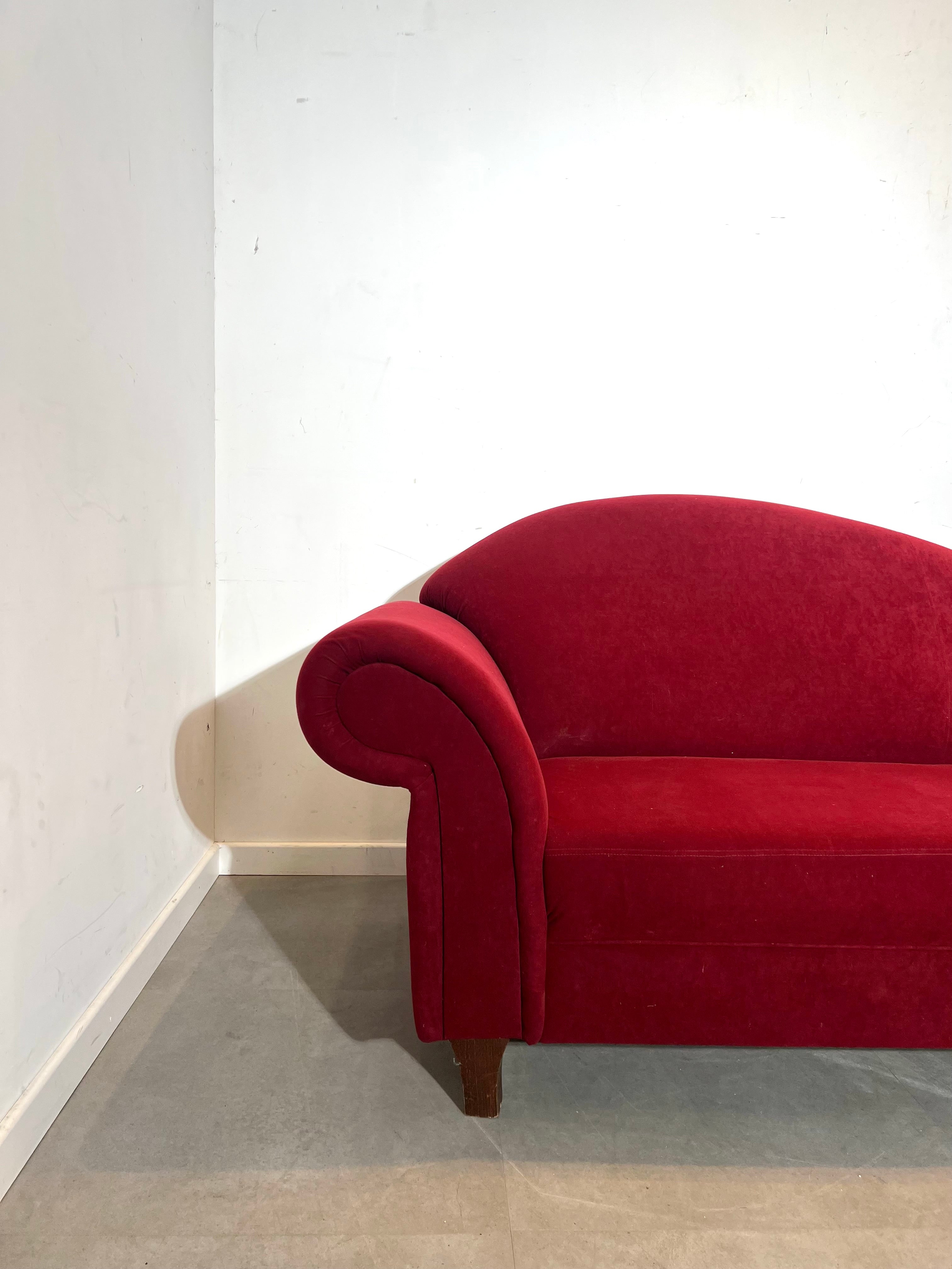 Red Velvet Chaise Lounge